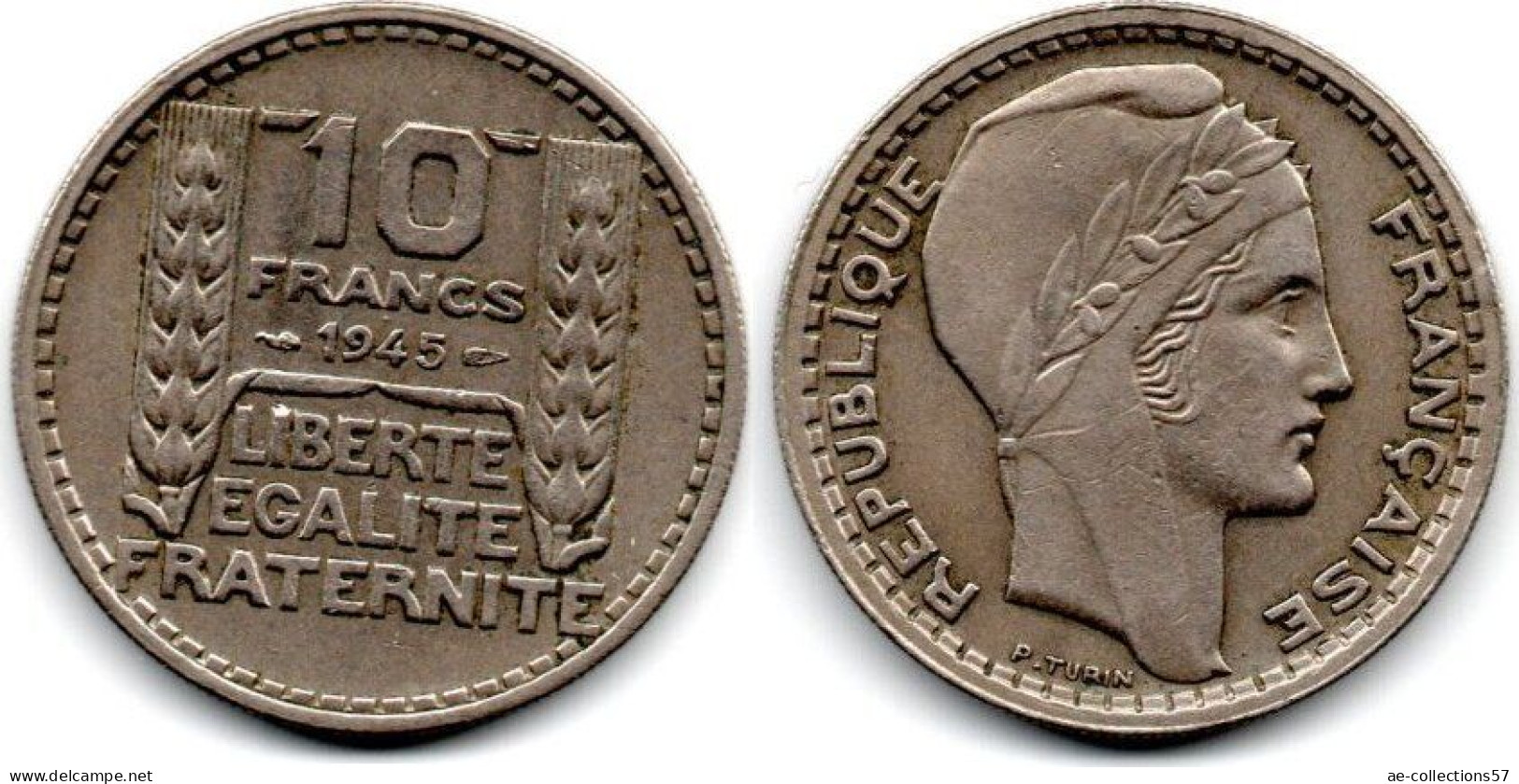 MA 30715 /  10 Francs 1945 Rameaux Courts TTB - 10 Francs