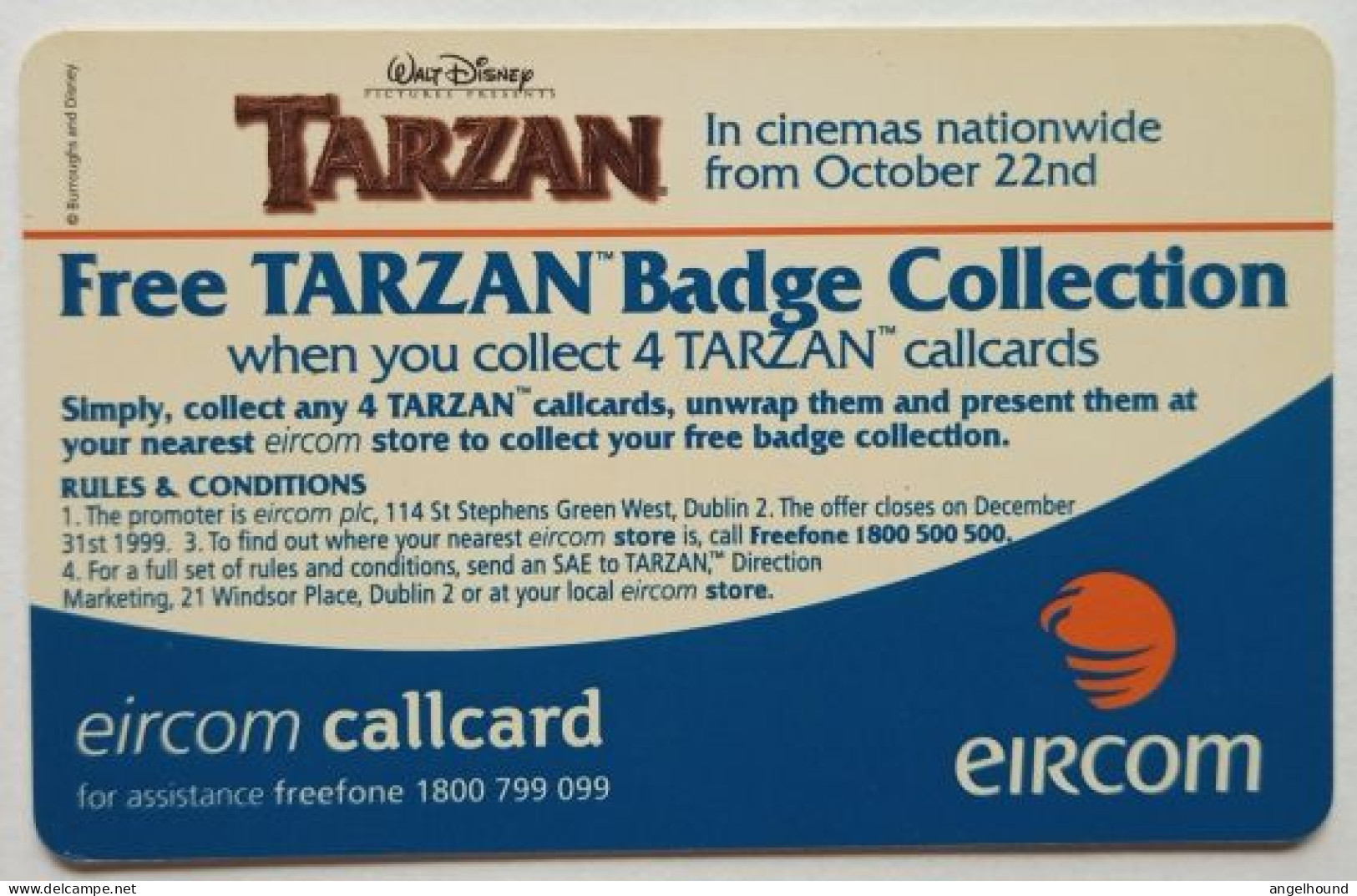 Ireland 10 Units Chip Card -  Tarzan Leaping - Ireland