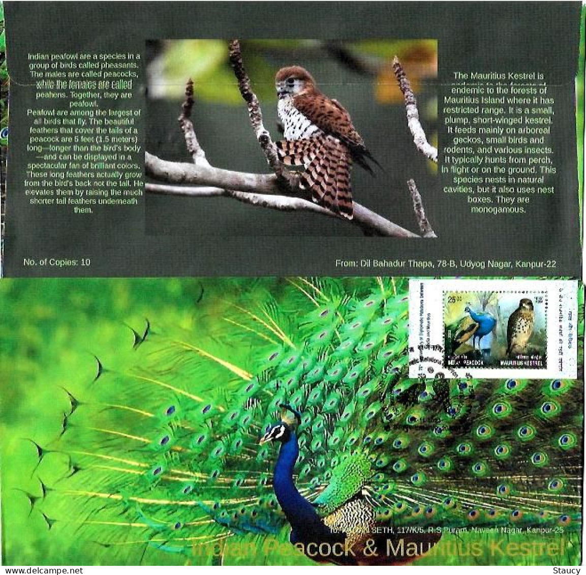 India 2023 India – Mauritius Joint Issue Souvenir Special FIRST DAY COVER FDC Only 10 Issued As Per Scan - Gallinacées & Faisans