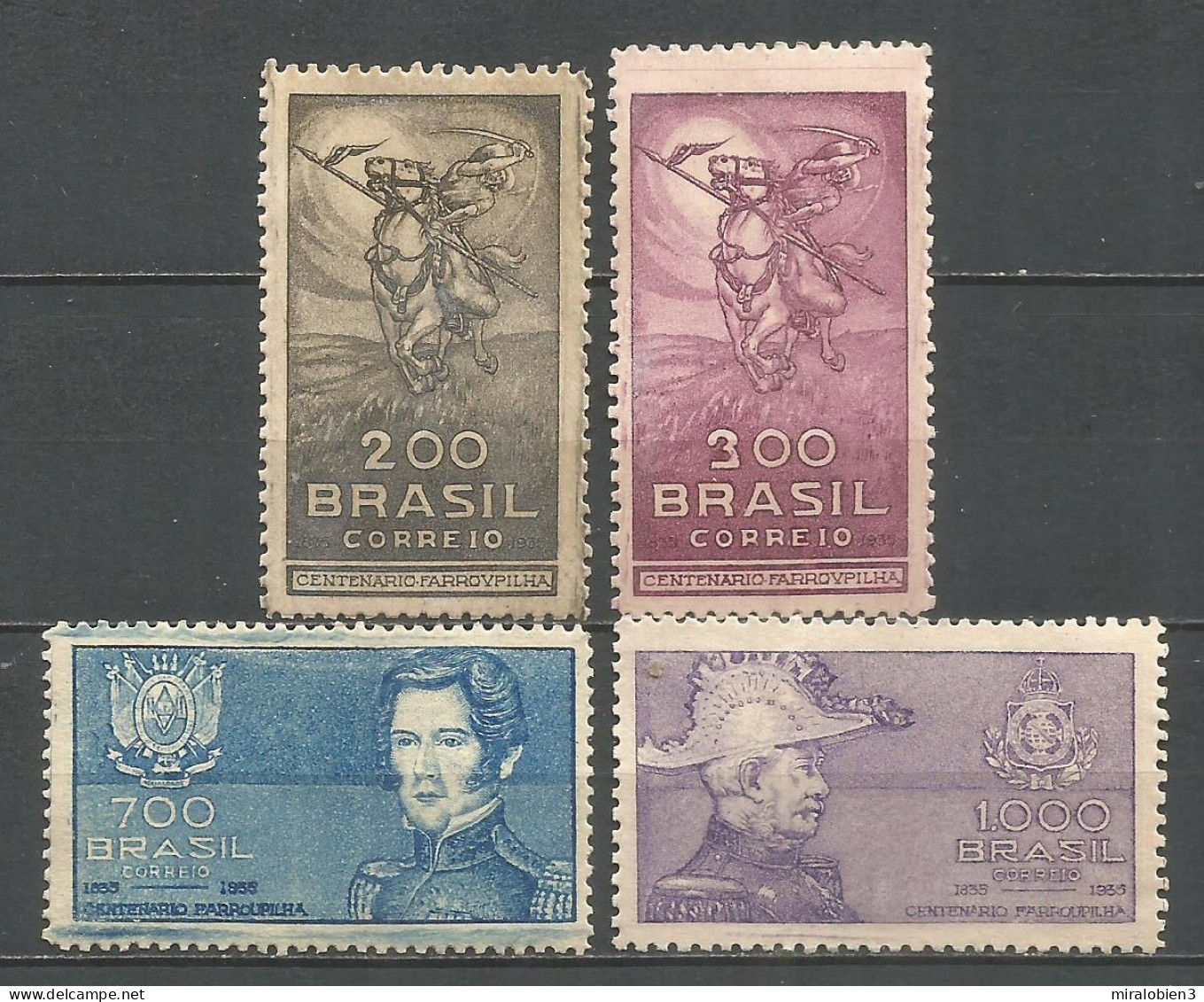 BRASIL YVERT NUM. 291/294 SERIE COMPLETA NUEVA SIN GOMA - Nuevos