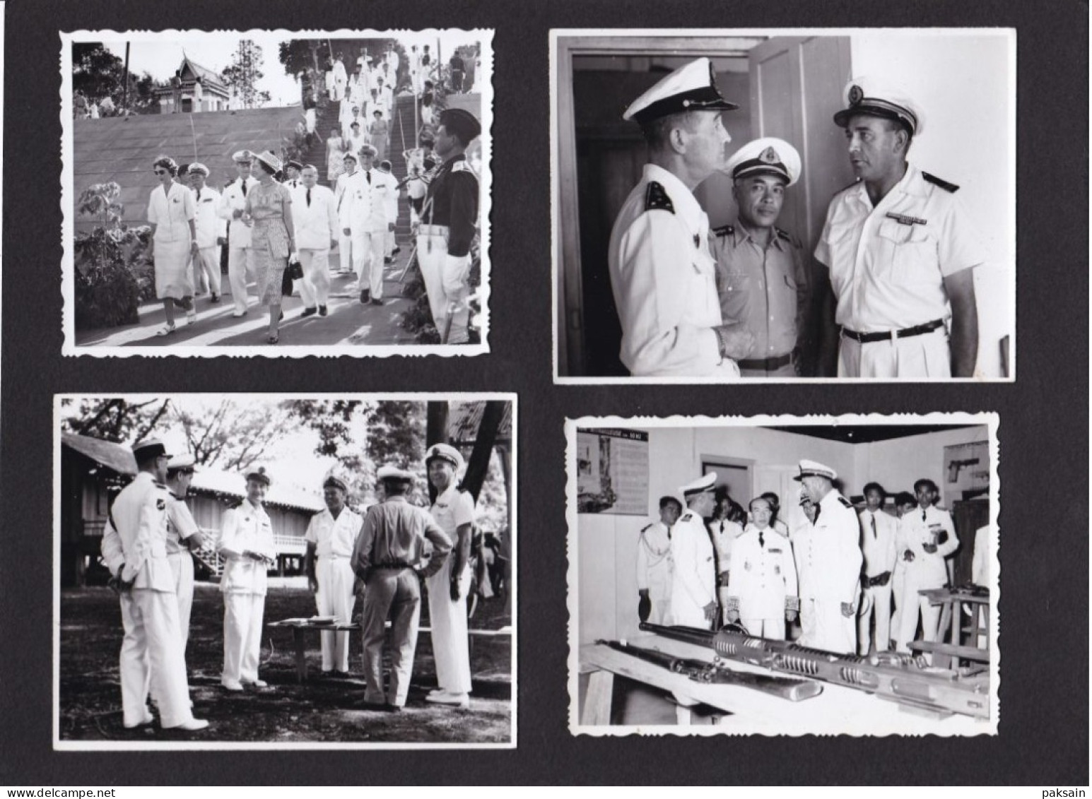 CAMBODGE 12 Photos Armée Française En Visite à Phnom-Penh Inspection Cérémonie Soldats Français & Cambodgiens Indochine - Asie