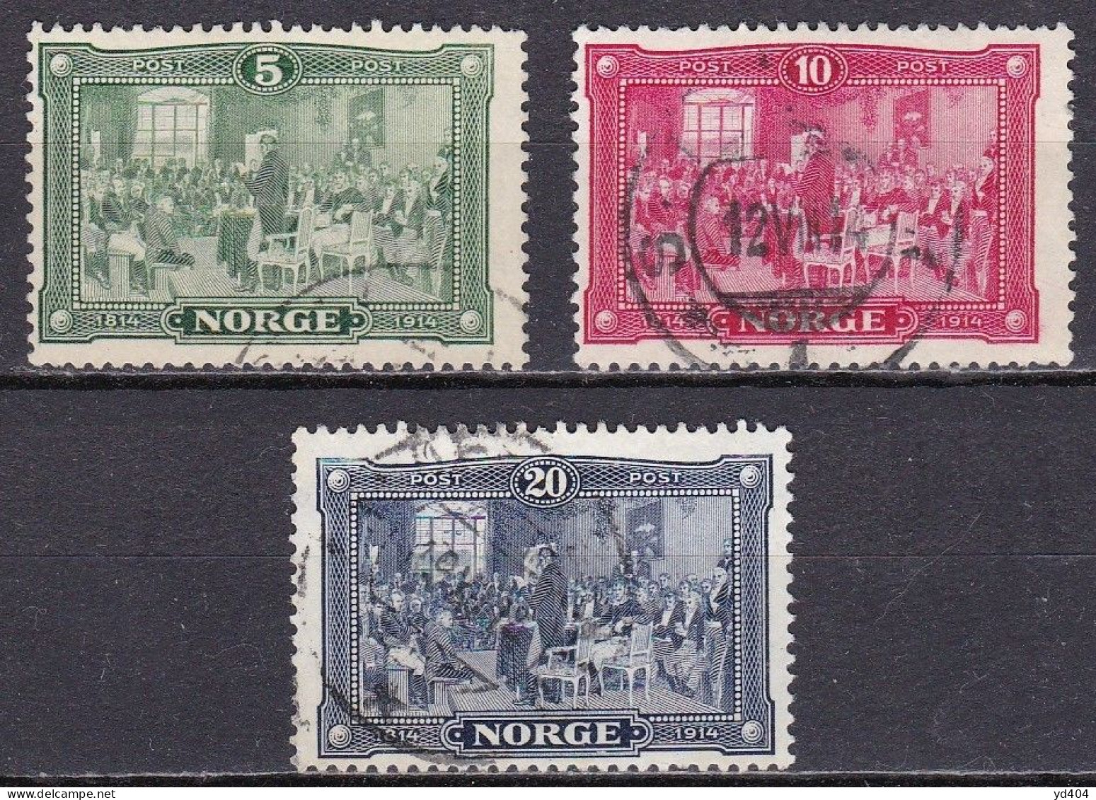 NO008 – NORVEGE - NORWAY - 1914 – CENTENARY OF THE CONSTITUTION – SG # 159/61 USED 15,50 € - Gebraucht