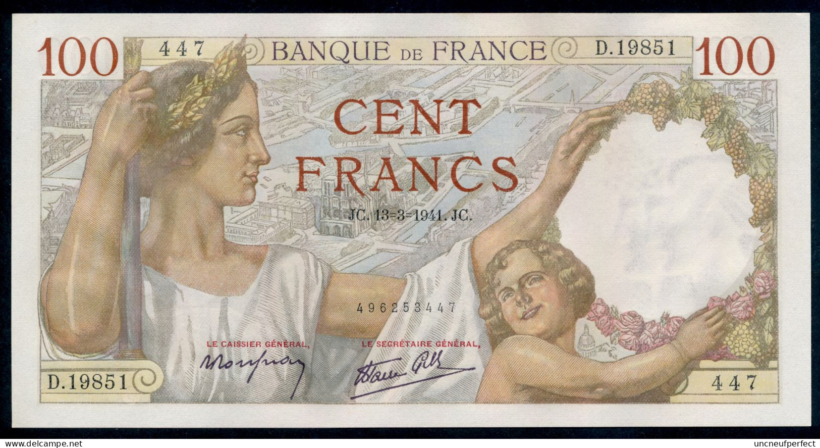 France 100 SULLY  13/03/1941  NEUF UNC Parfait - 100 F 1939-1942 ''Sully''