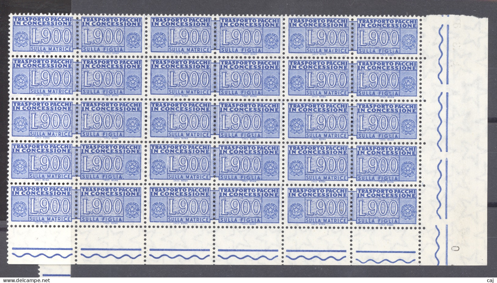 Italie  -  Colis Postaux  :  Yv  108  **   Bloc De 15 - Paketmarken