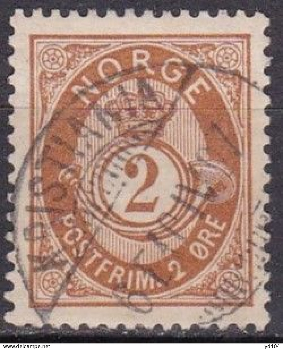 NO005Q – NORVEGE - NORWAY – 1882-90 – POST HORN – SC # 37 USED 9,25 € - Oblitérés