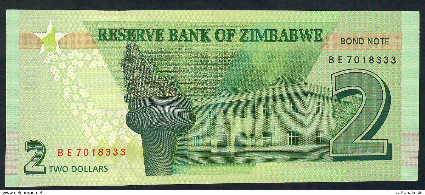 ZIMBABWE P99b 2 DOLLARS 2016 NEW SERIAL NUMBER  #BE Signature 6    UNC. - Zimbabwe