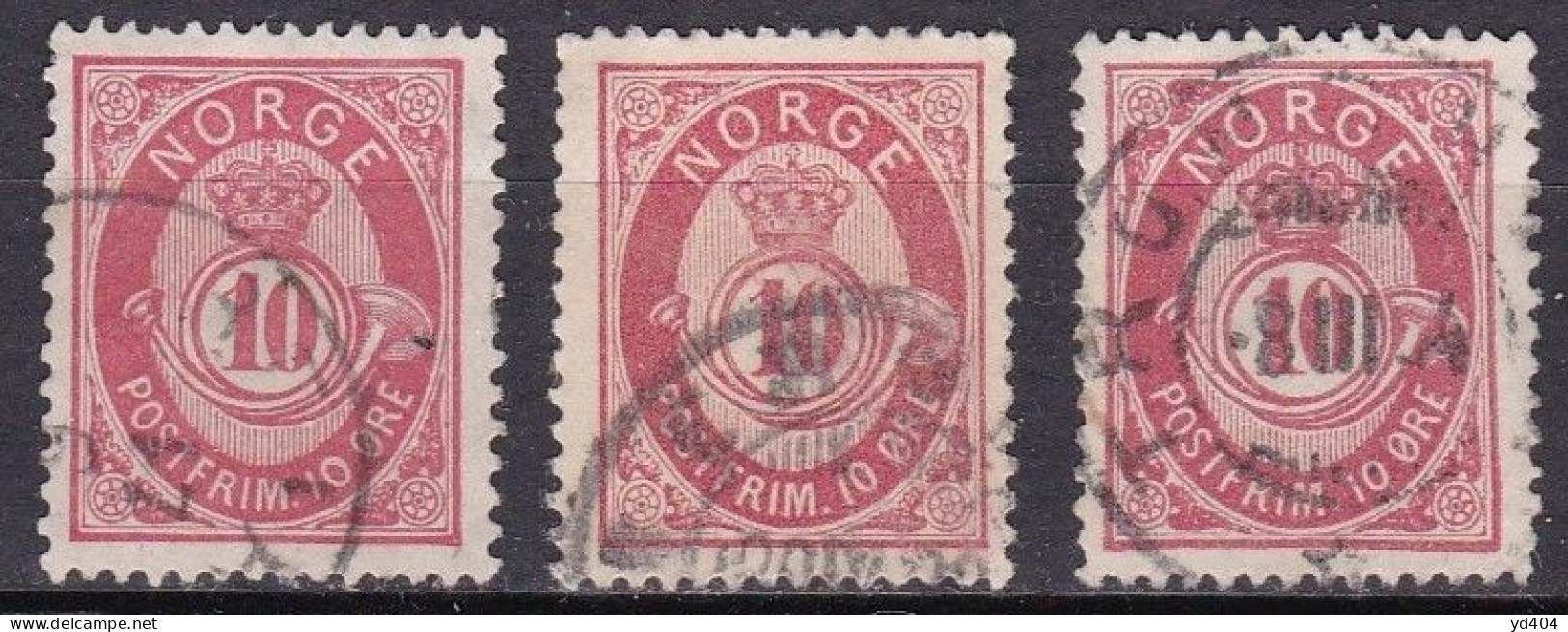 NO005U – NORVEGE - NORWAY – 1882-90 – POST HORN – SC # 40/40a/40b USED - Oblitérés