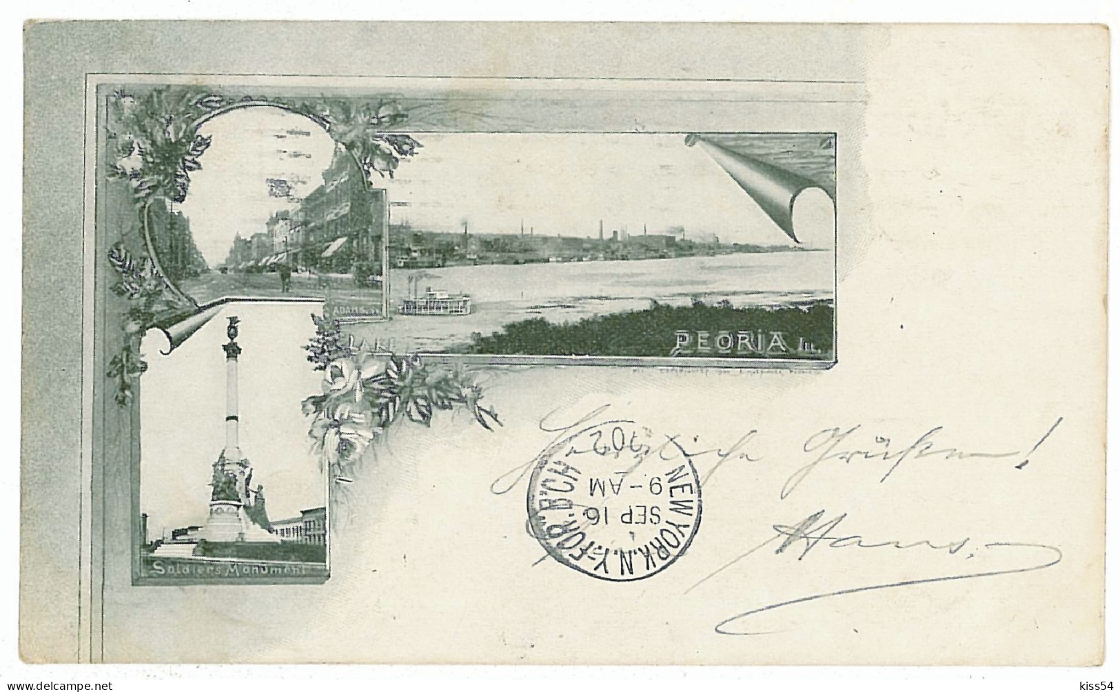 US 18 - 6070 PEORIA, USA, Litho - Old Postcard - Used -1902 - Peoria