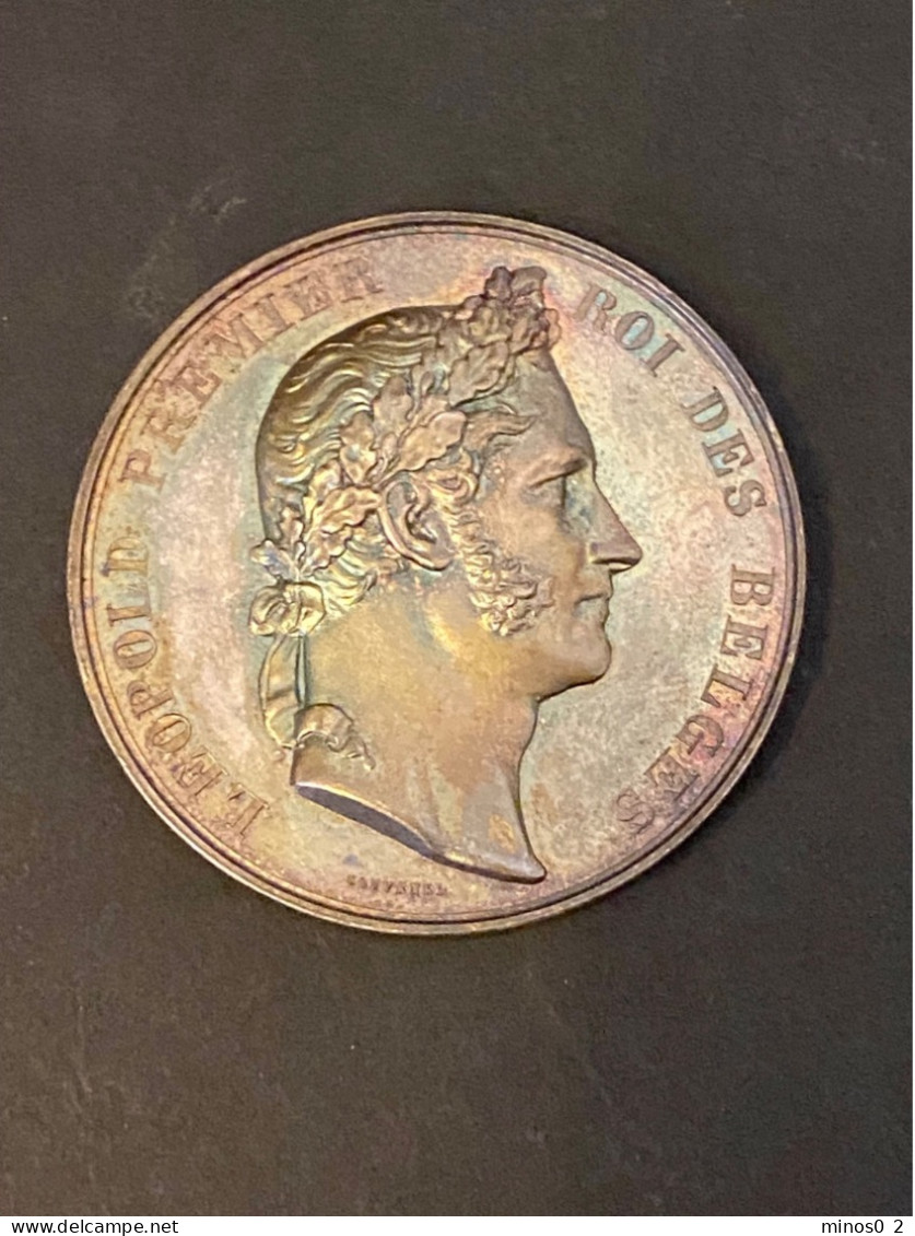 BELGIQUE, AR Médaille, 1835, Jouvenel. Exposition De L'industrie Belge à Bruxelles FDC - Royal / Of Nobility