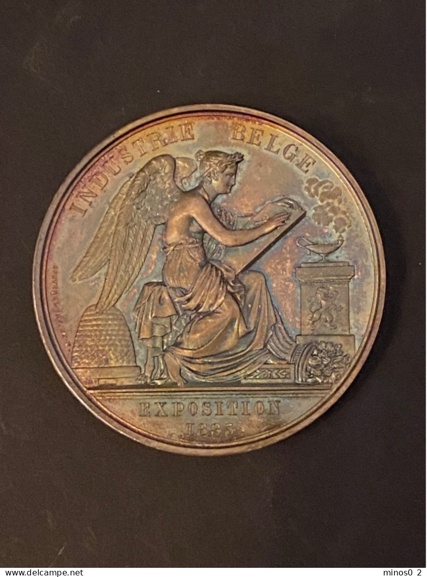 BELGIQUE, AR Médaille, 1835, Jouvenel. Exposition De L'industrie Belge à Bruxelles FDC - Royaux / De Noblesse