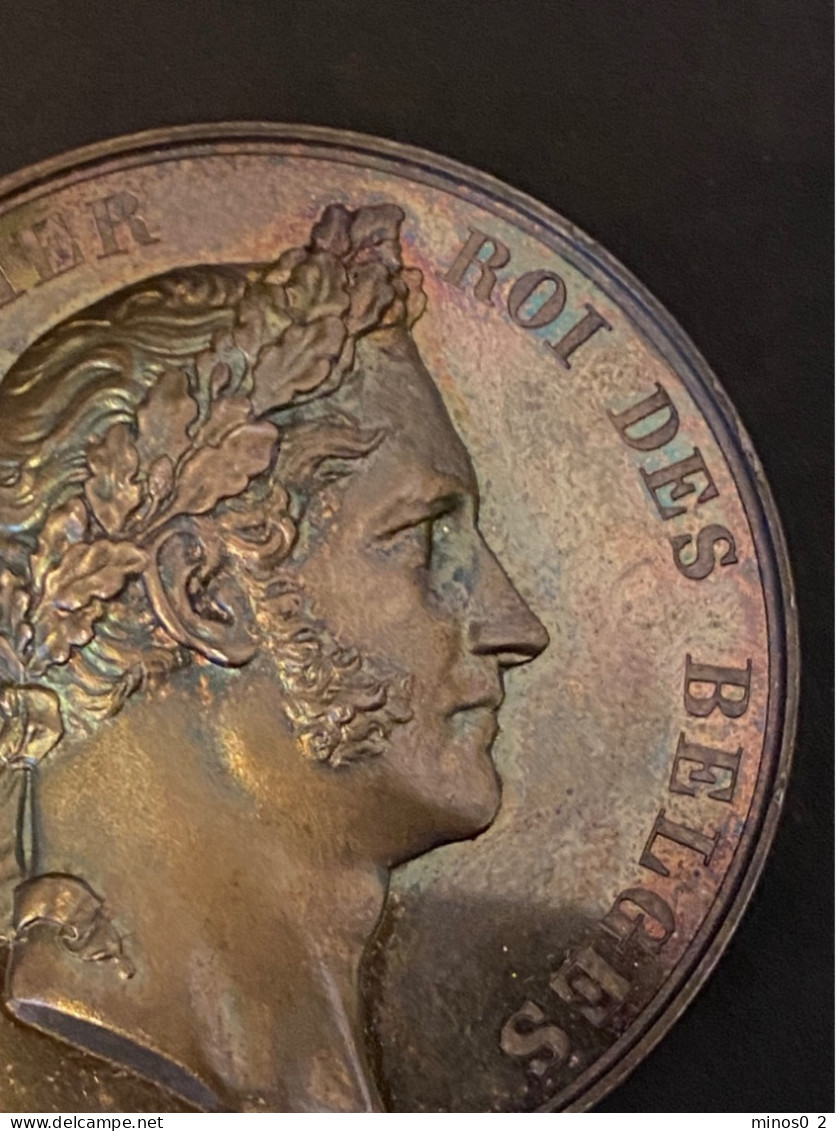 BELGIQUE, AR Médaille, 1835, Jouvenel. Exposition De L'industrie Belge à Bruxelles FDC - Royaux / De Noblesse
