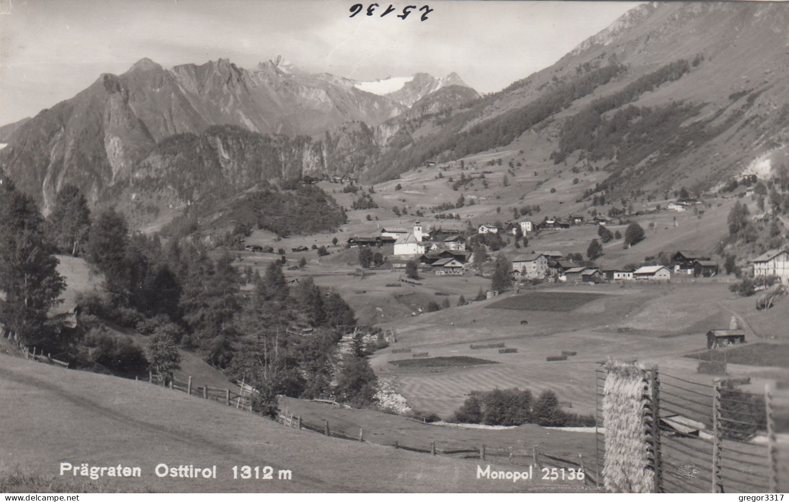 E3573) PRÄGRATEN - Osttirol - Blick über Wiese Auf Wenige Häuser U. Kirche ALT! - Prägraten