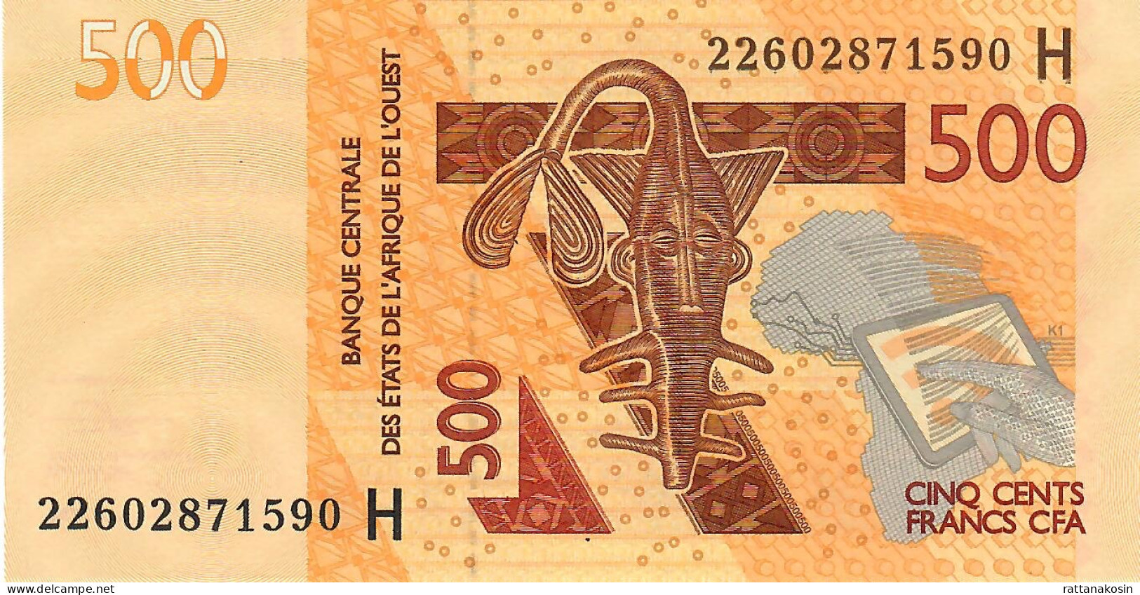 W.A.S.  NIGER  P619Hk 500 FRANCS (20)22 2022 Signature 45 UNC. - West-Afrikaanse Staten