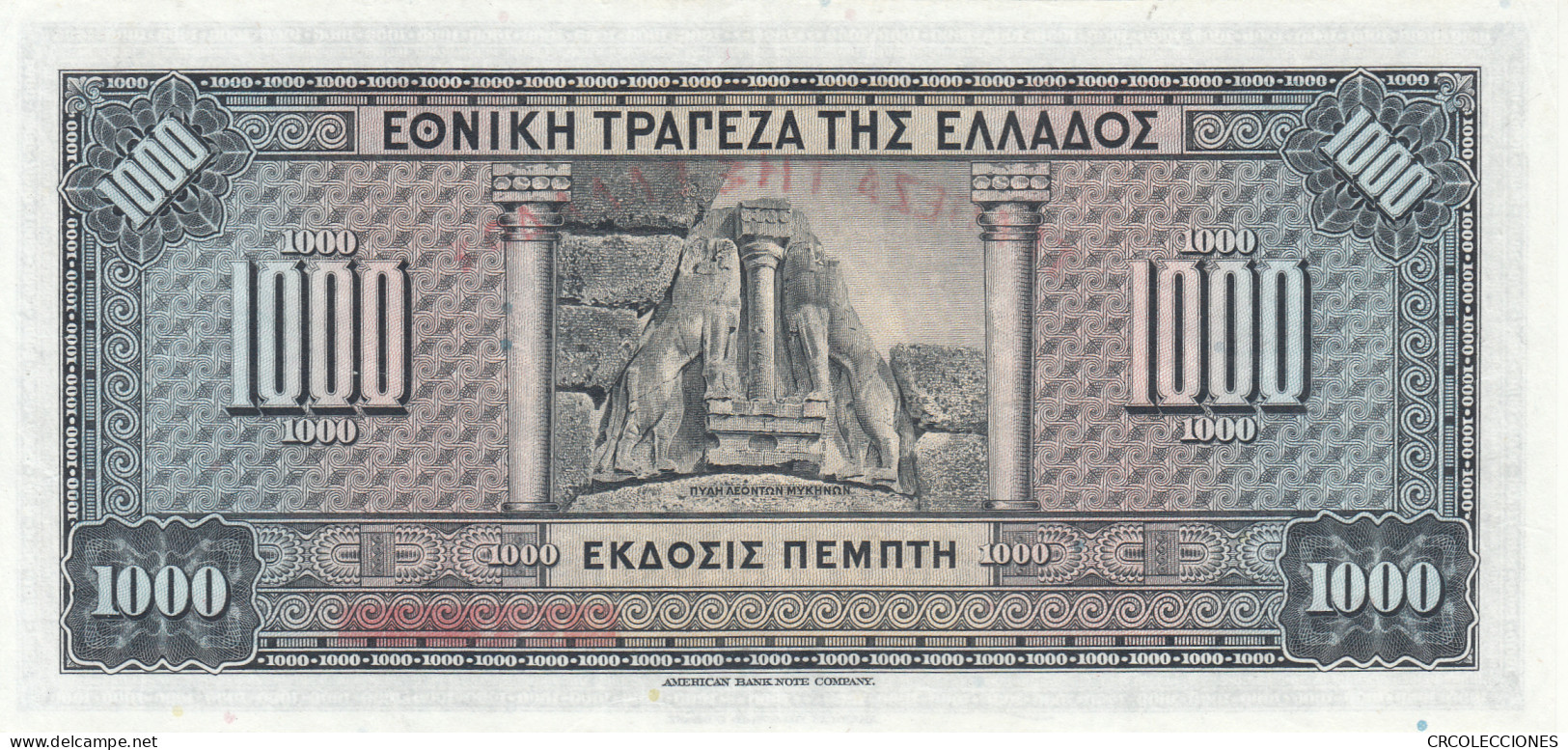 CRBX0314 BILLETE GRECIA 1000 DRACMAS 1926 SIN CIRCULAR - Sonstige – Europa