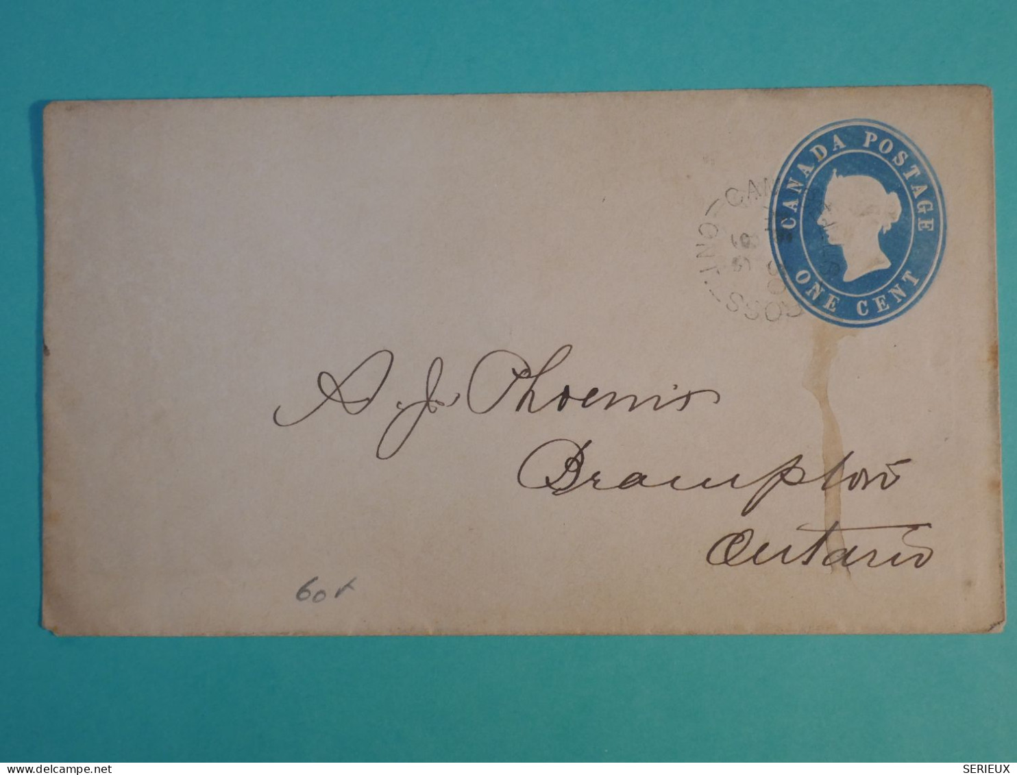 DI 5 CANADA BELLE LETTRE  ENTIER  1896 ONTARIO    ++AFF. INTERESSANT++++ - 1860-1899 Reinado De Victoria