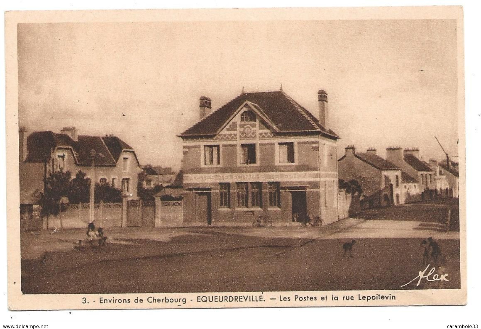 CPA  Environs De Cherbourg EQUEURDREVILLE  Les Postes Et La Rue  Lepoitevin 607 - Equeurdreville