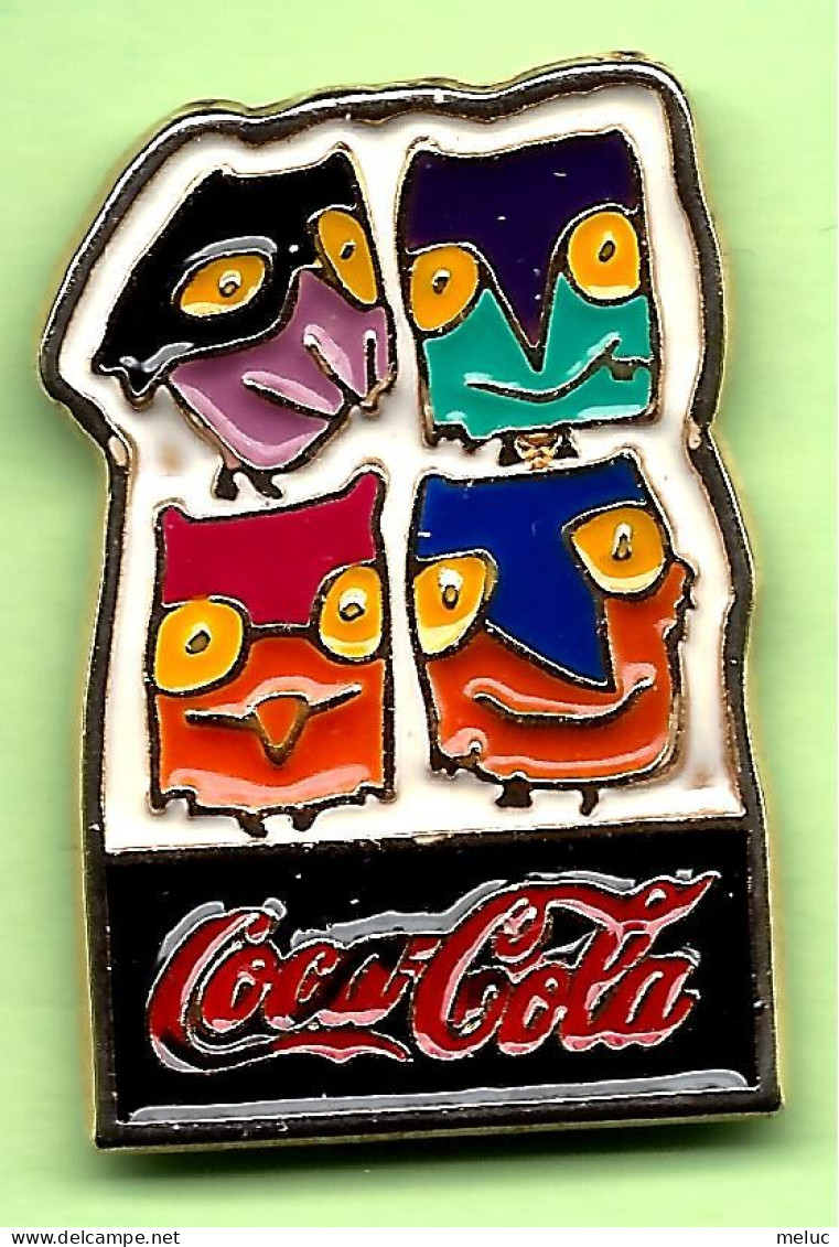 Pin's Coca-Cola JO Jeux Olympiques Nagano '98 Mascottes (Harfangs Des Neiges) - 1J10 - Coca-Cola