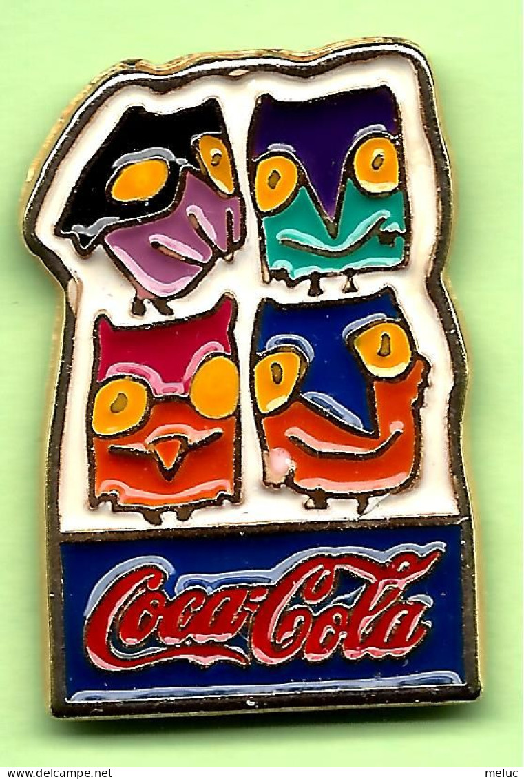 Pin's Coca-Cola JO Jeux Olympiques Nagano '98 Mascottes (Harfangs Des Neiges) - 5J14 - Coca-Cola