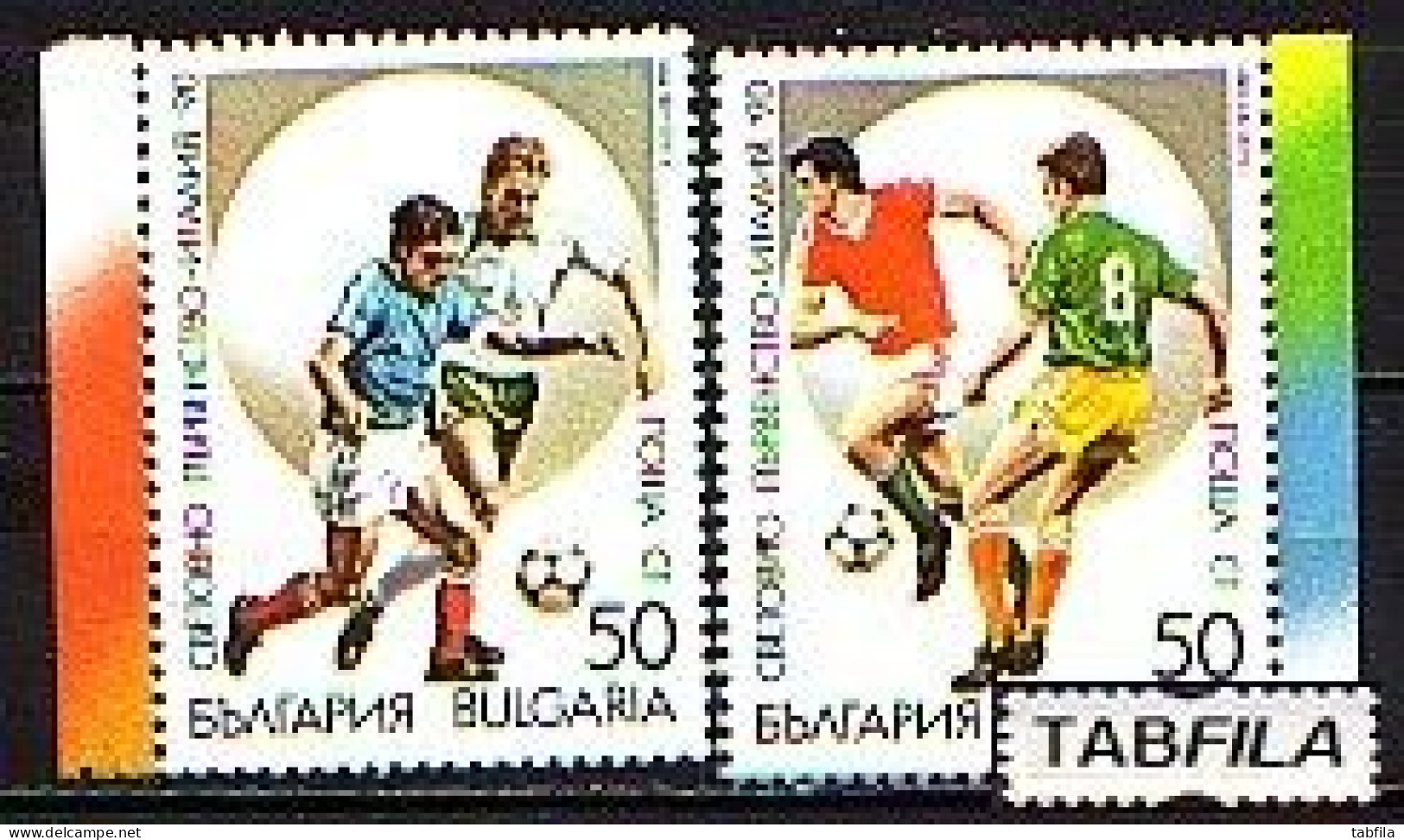 BULGARIA - 1989 - World Cup - Italia'1990 - Mi 3799 / 3800 A -  MNH - 1990 – Italie