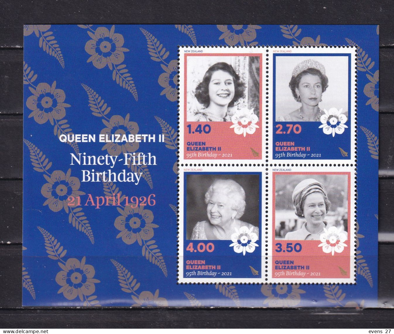 NEW ZEALAND--2021-QE11 95TH BIRTHDAY-BLOCK-MNH - Blocks & Kleinbögen