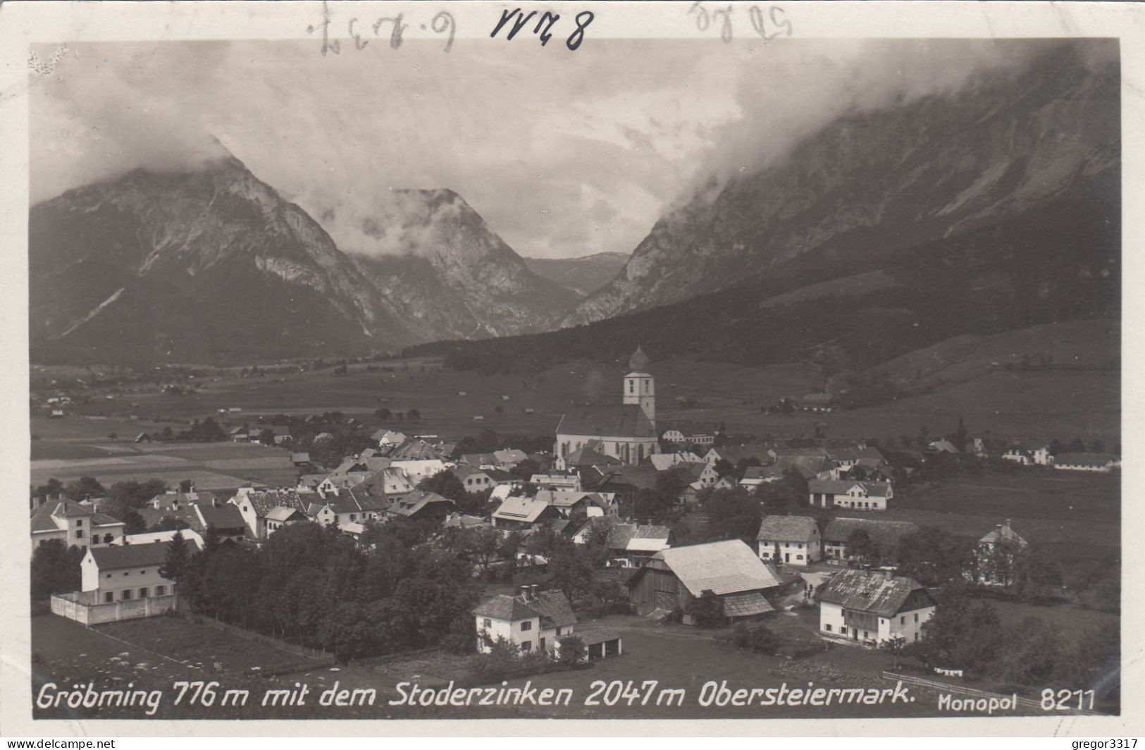 E3598) GRÖBMING - Einzelne HAUS DETAILS Mit Dem Stoderzinken - Obersteiermark - S/W FOTO AK - Gröbming