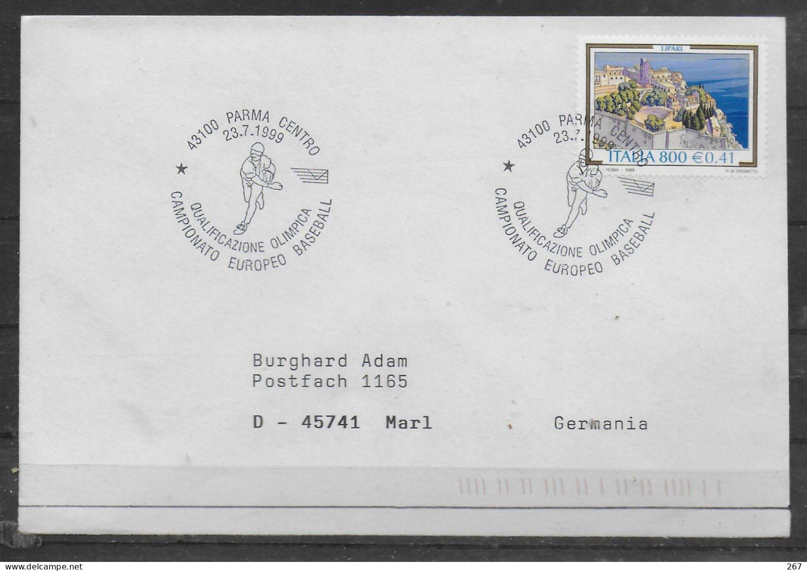 ITALIE  Lettre 1999 Parma Base Ball - Béisbol