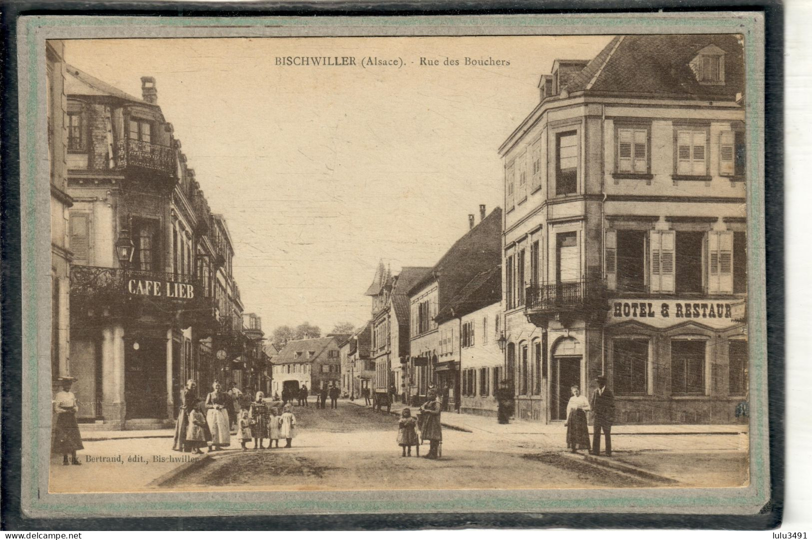 CPA - BISCHWILLER (67) - Aspect De La Rue Des Bouchers Et Du Café Lieb Dans Les Années 20 - Bischwiller