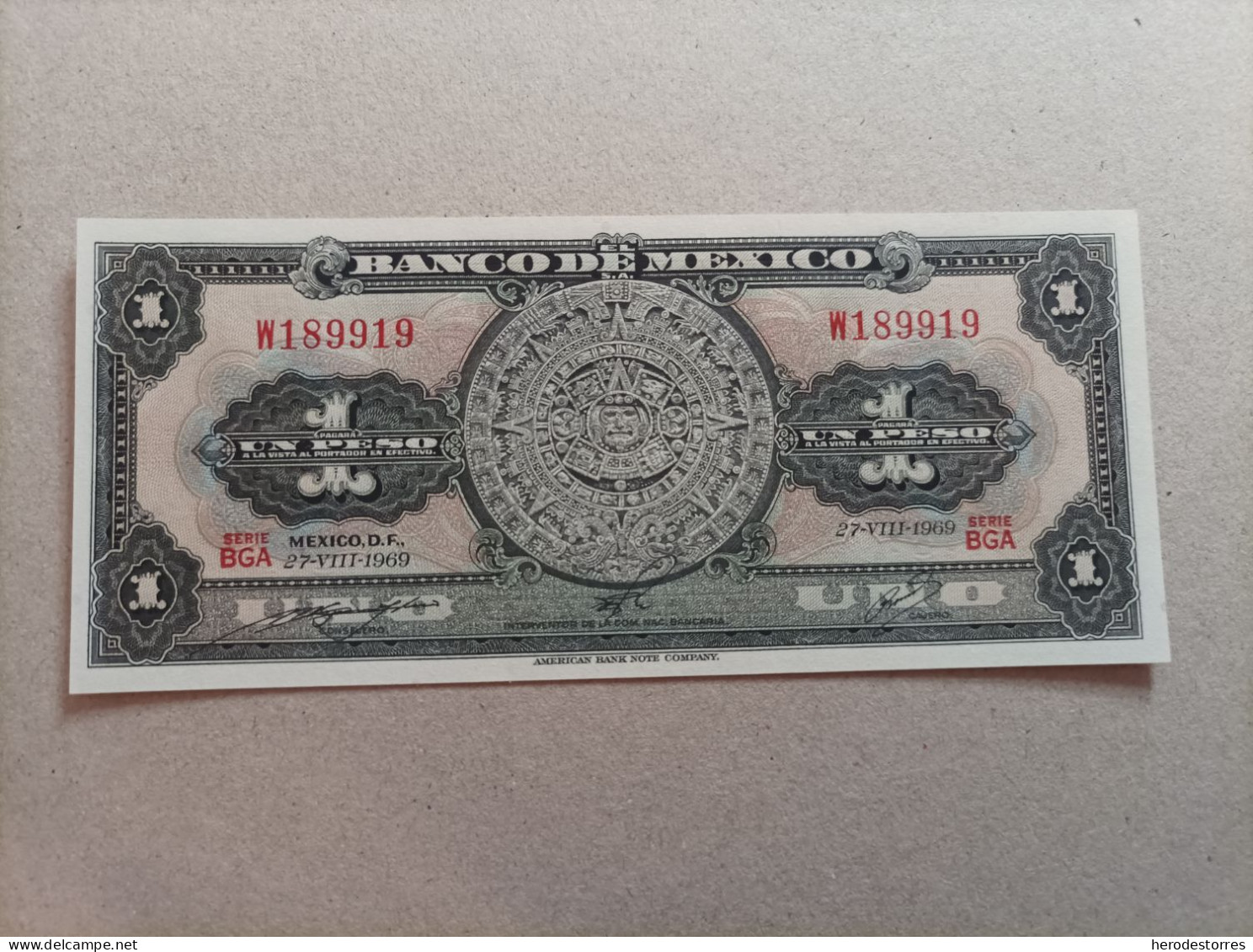 Billete De México 1 Peso Del Año 1969, UNC - México
