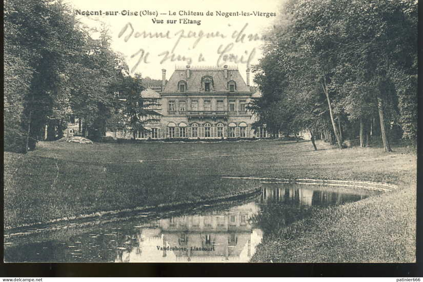 Nogent Sur Oise Le Chateau De Nogent Les Vierges Vue Sur L'etang - Nogent Sur Oise