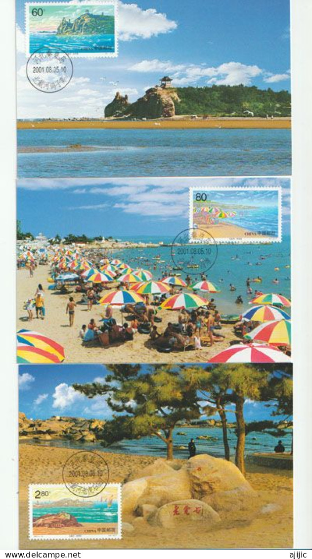 Paysages Du Bord De Mer En Chine .  3 Maximum-cards - Cartes-maximum