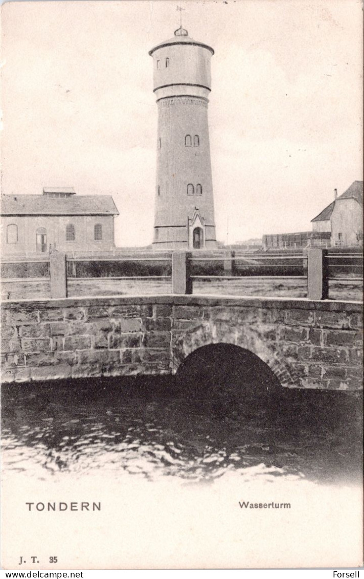 Tondern, Wasserturm (Stempel: Tingleff 1910, Nordschleswig) - Danemark