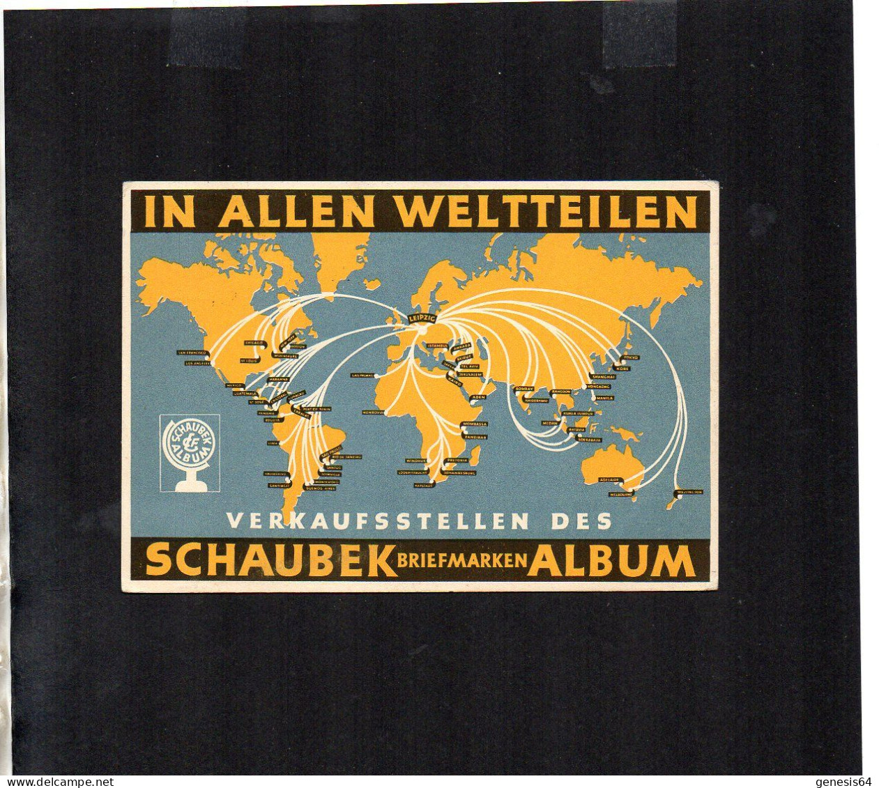 Berlin Brandenburg - Postkarte Mit Mischfrankatur - "In Allen Weltteilen Schaubek Briefmarke Album" - 7.3.46 (1ZKSBZ056) - Berlin & Brandebourg