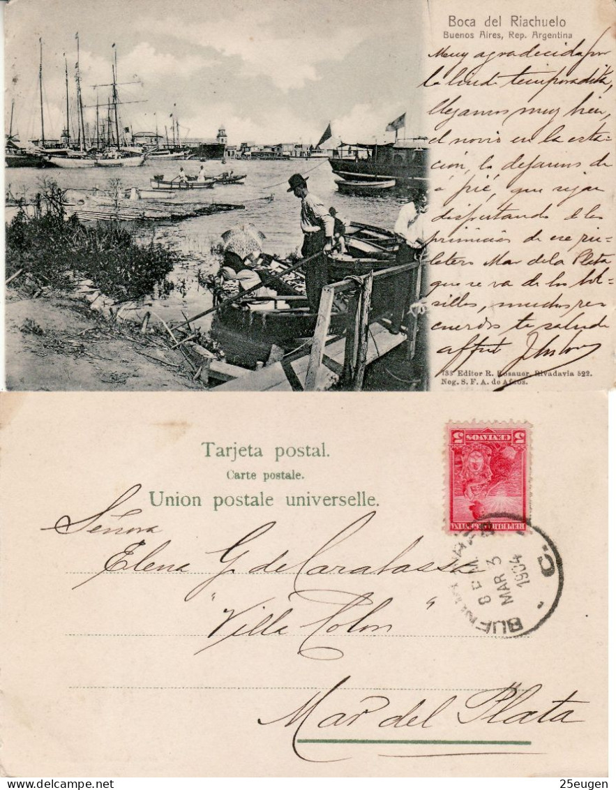 ARGENTINA 1904 POSTCARD SENT TO MAR DEL PLATA - Storia Postale