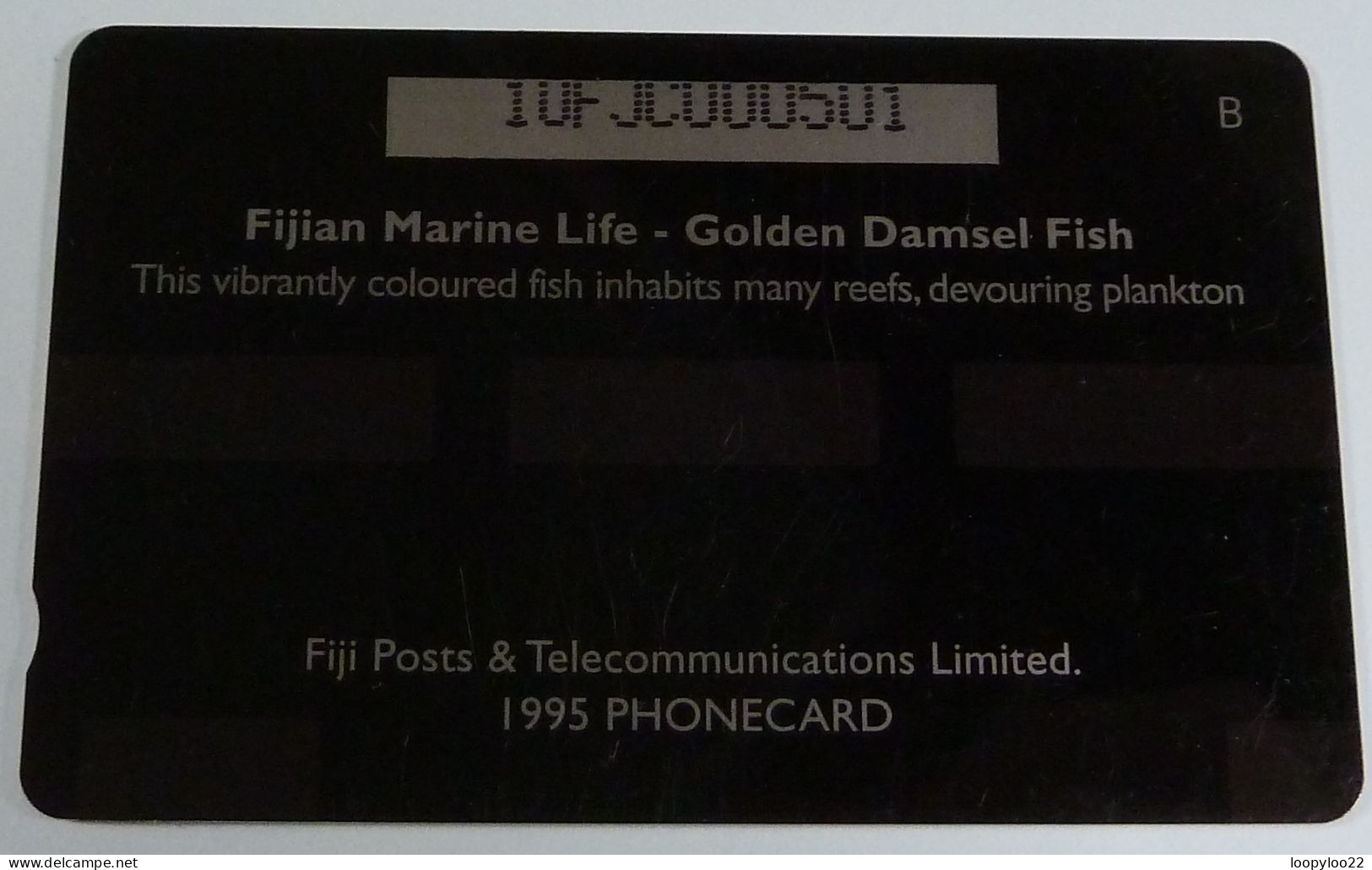 FIJI - GPT  - $5 - Error Control - 10FJC - Golden Damsel Fish - Used - Fidji