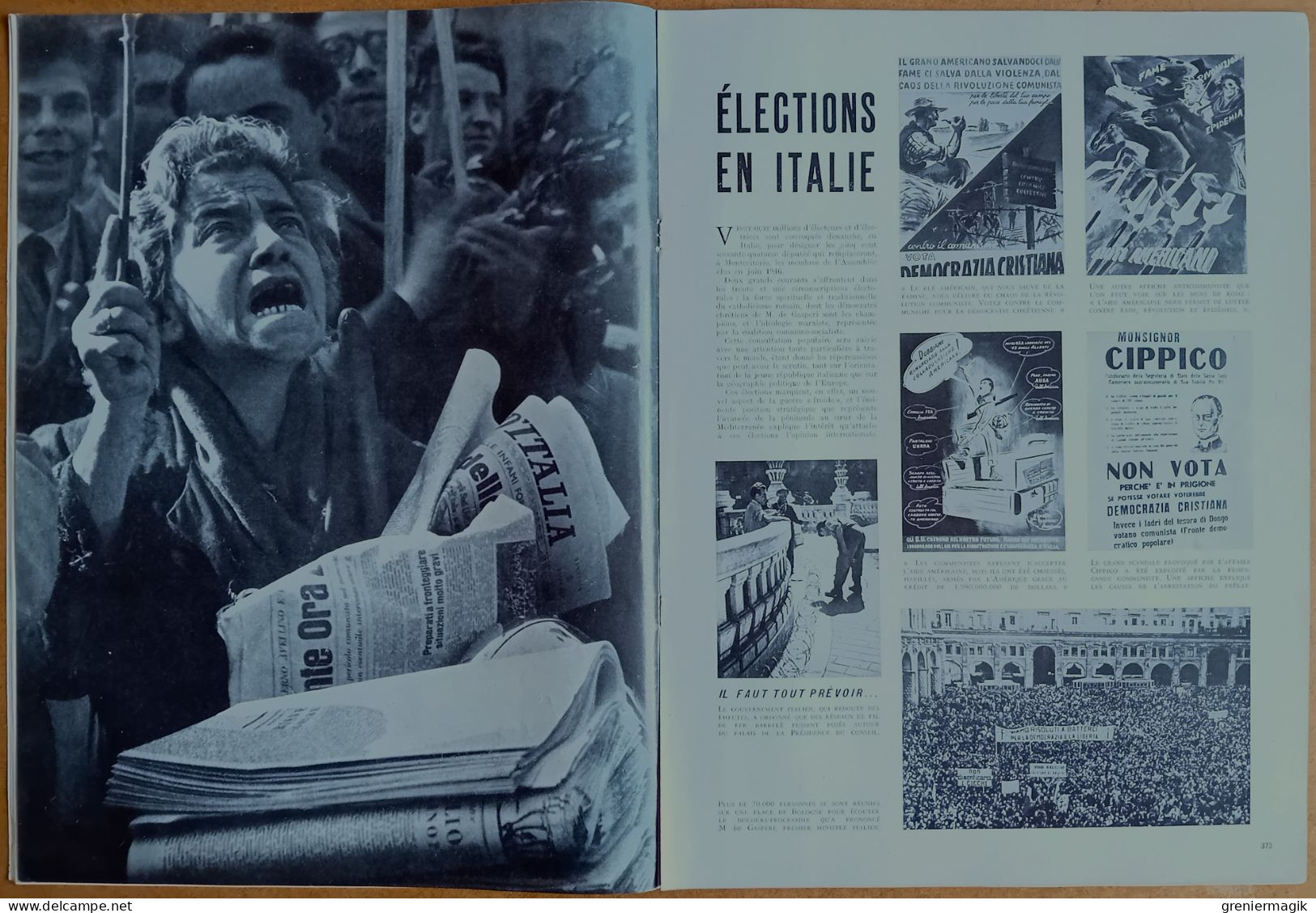 France Illustration N°133 17/04/1948 Hoffman Plan Marshall/Elections en Italie/Spéléologie Gouffre du Caladaïre/Algérie