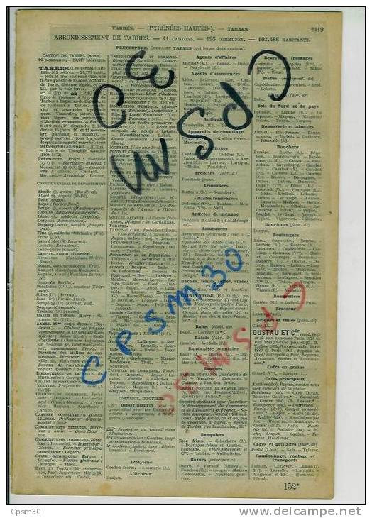 ANNUAIRE - 65 - Département Hautes Pyrénées - Année 1902 - édition Didot Bottin, 23 Pages - Directorios Telefónicos