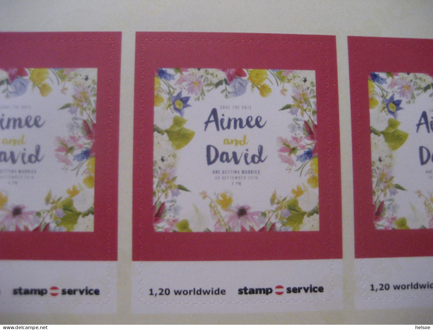 Österreich- Worldwide Stampservice, Aimee And David, Ungebraucht Und Selbstklebend - Errors & Oddities