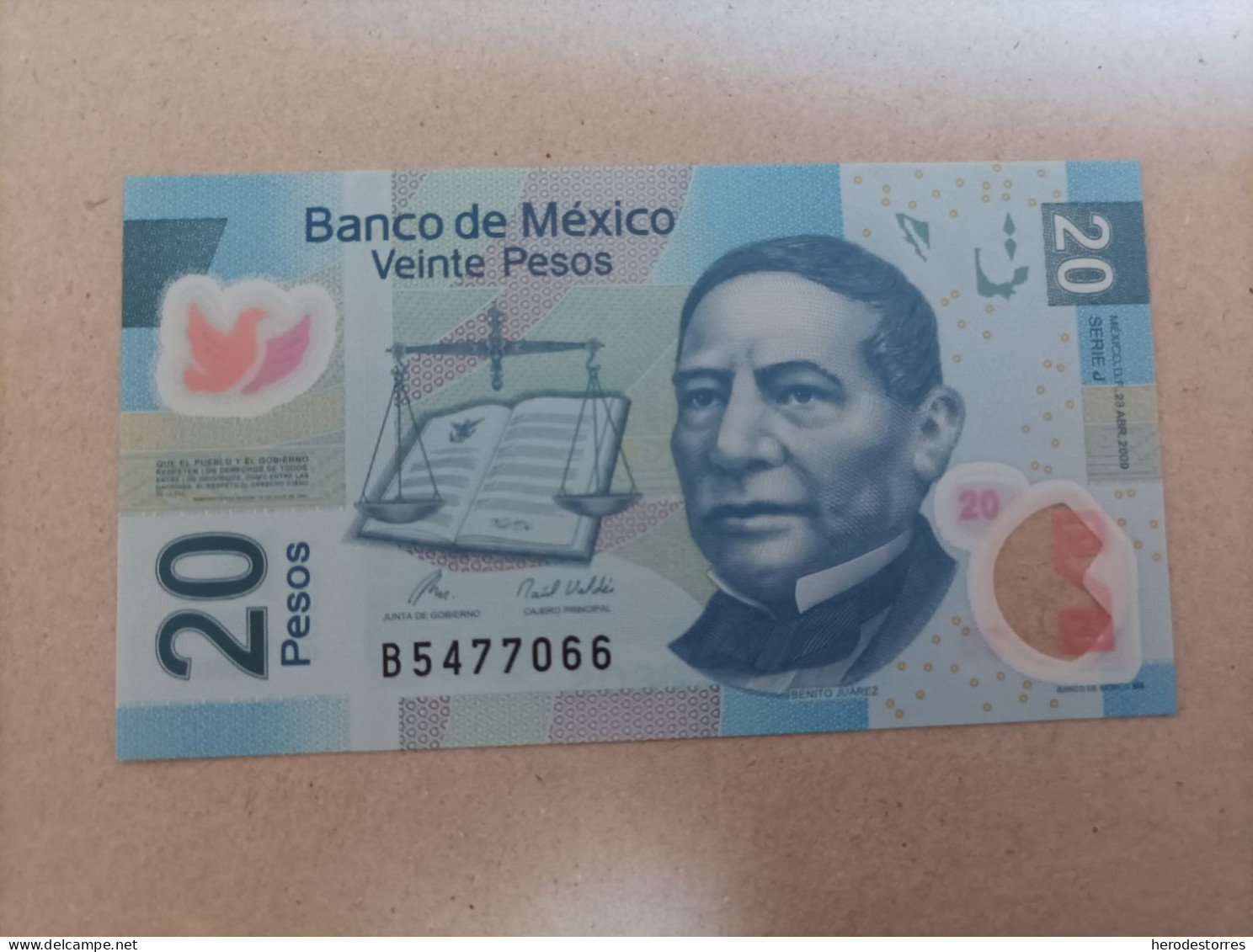 Billete De México 20 Pesos, Año 2009, UNC - México