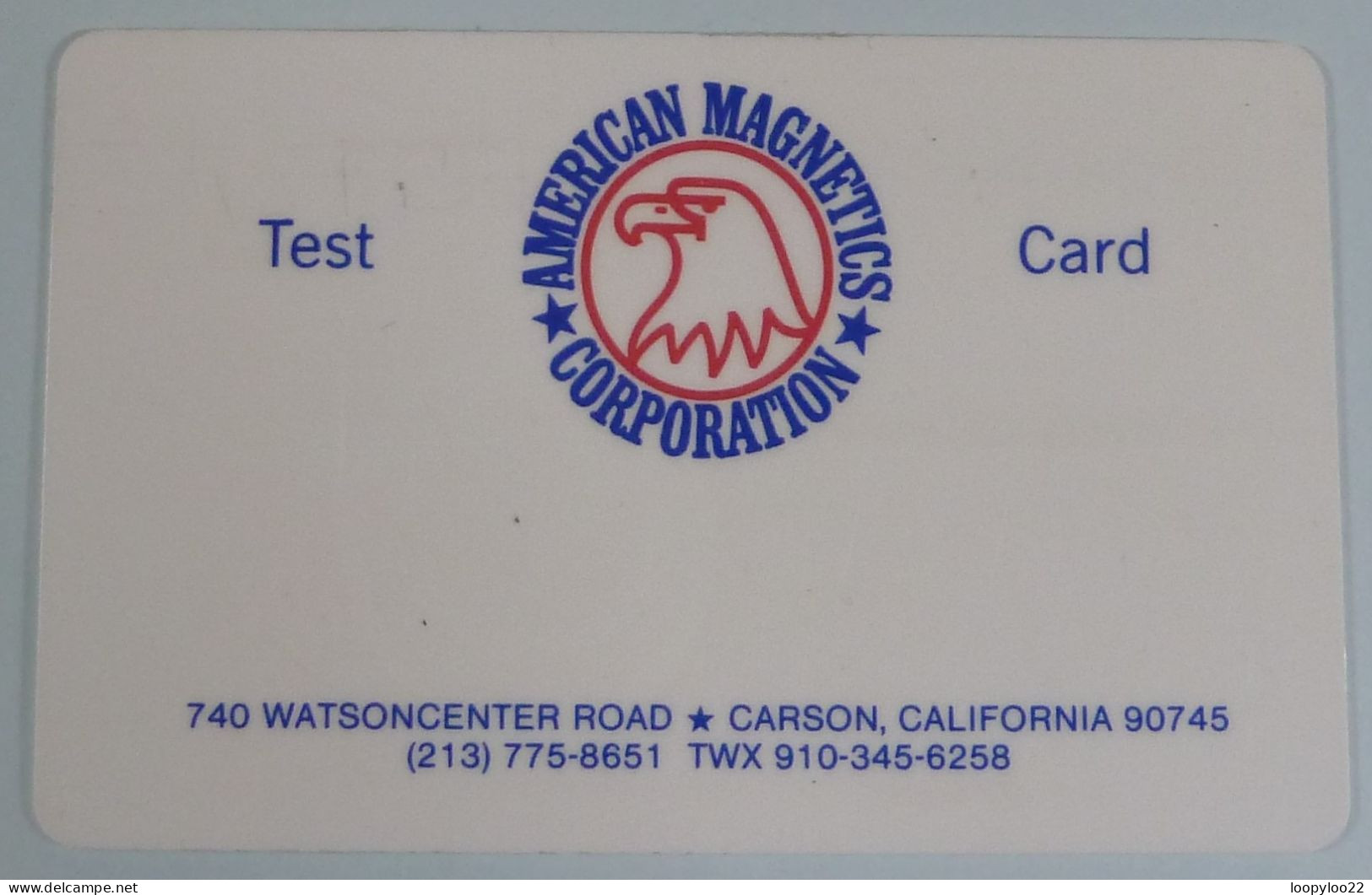 USA - Magnetic - American Magnetics Corporation - TEST CARD - R - Sonstige & Ohne Zuordnung