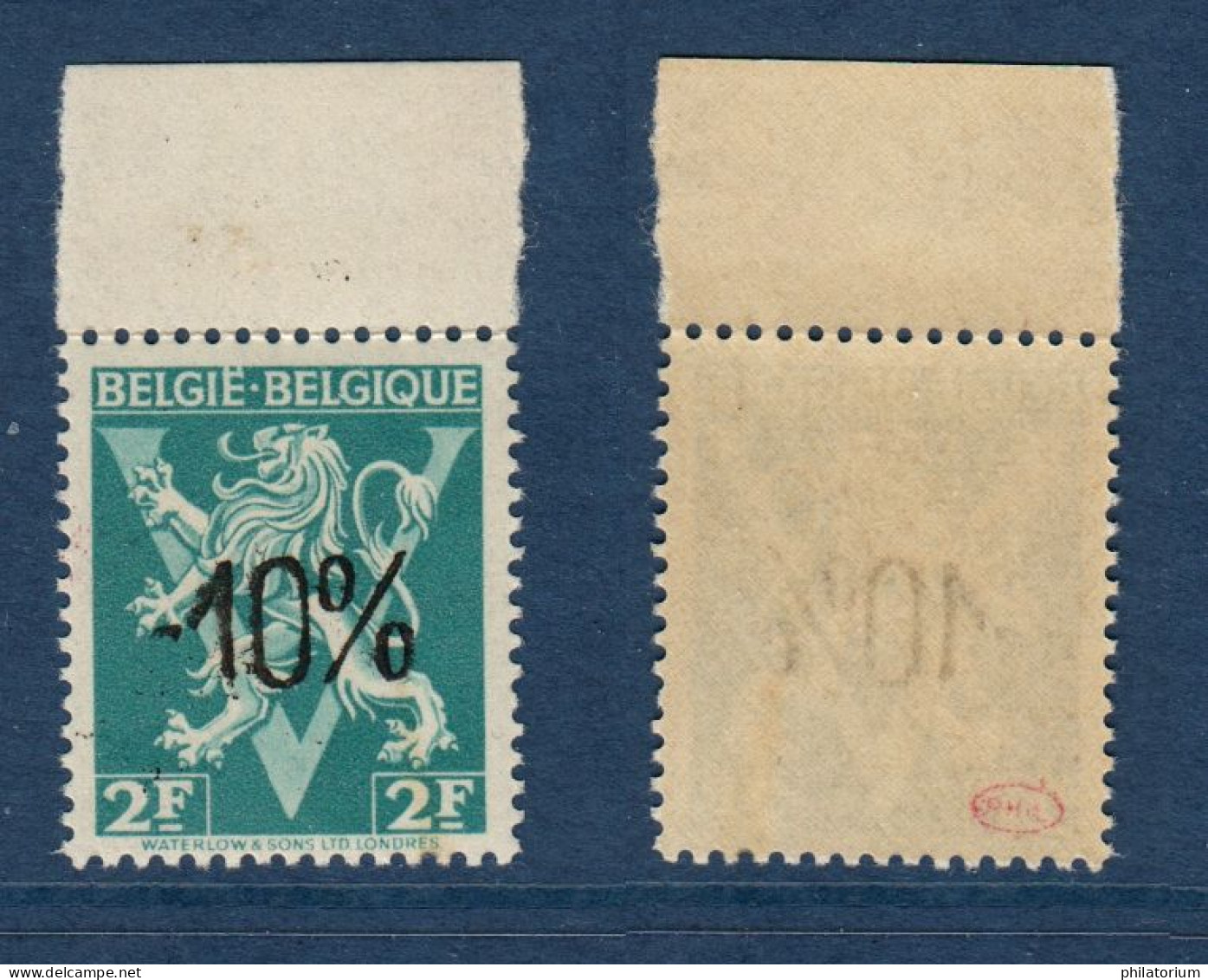 Belgique België, Yv, Bel, 724L, Mi 746I,  Lion Héraldique Avec V - Van Acker - 1946 -10%