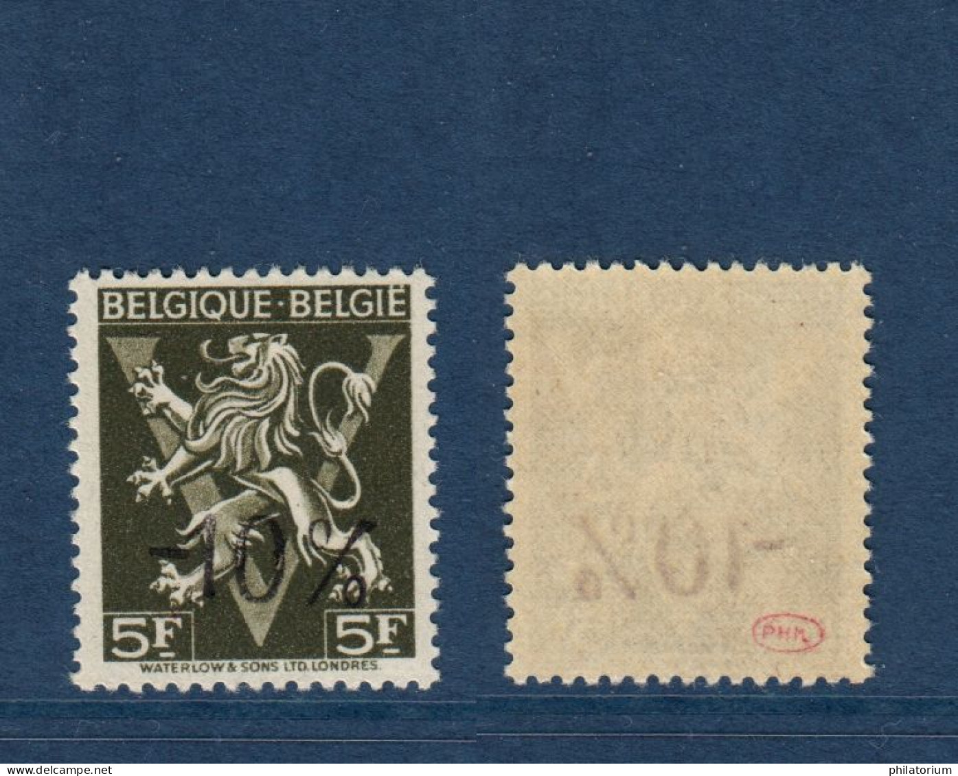 Belgique België, Yv, Bel, 724I, Mi 747II,  Lion Héraldique Avec V - Van Acker - 1946 -10%