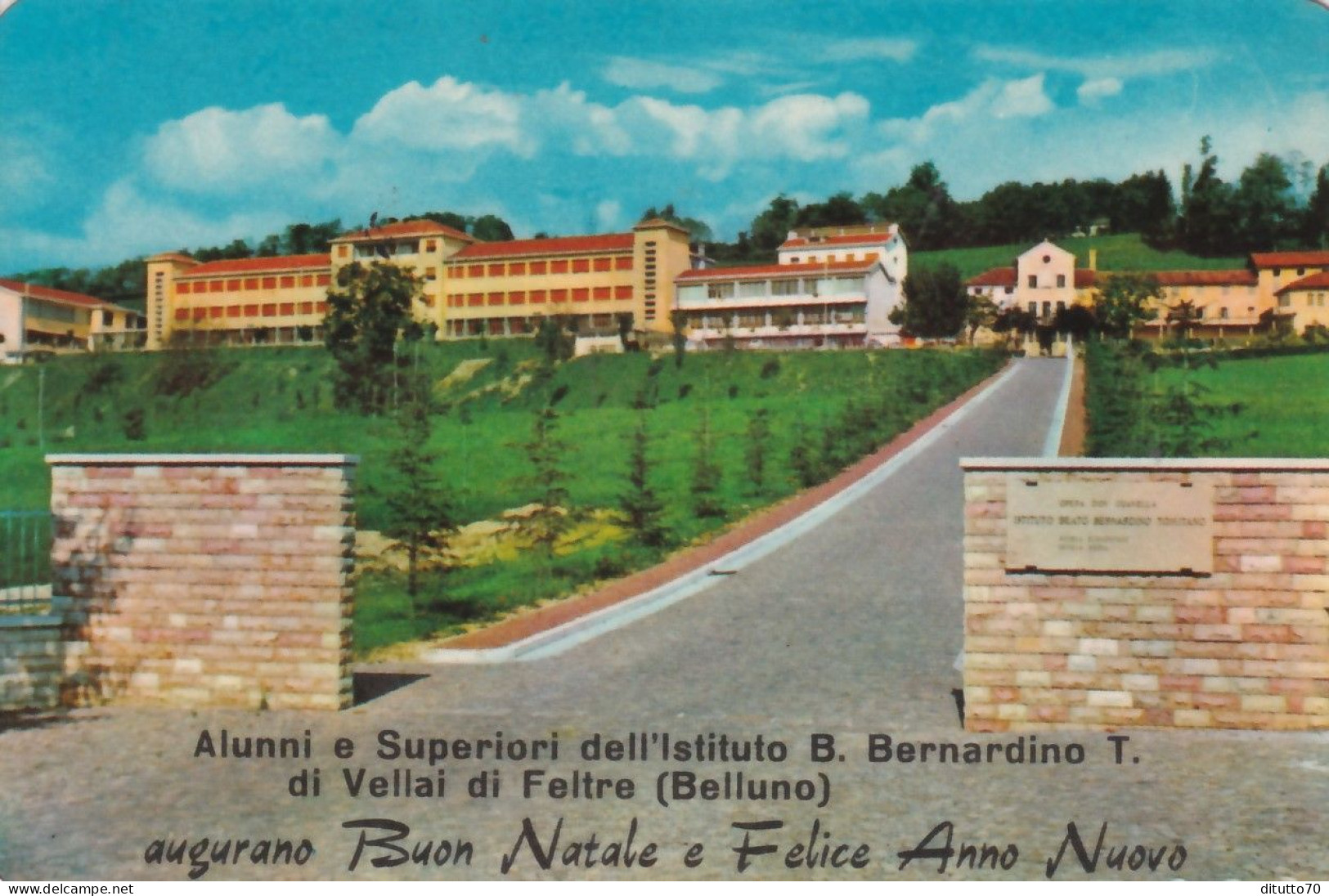 Calendarietto - Alunni E Superiori Dell'istituto B.bernardino T. Di Vallai Di Feltre - Belluno - Anno 1971 - Petit Format : 1961-70