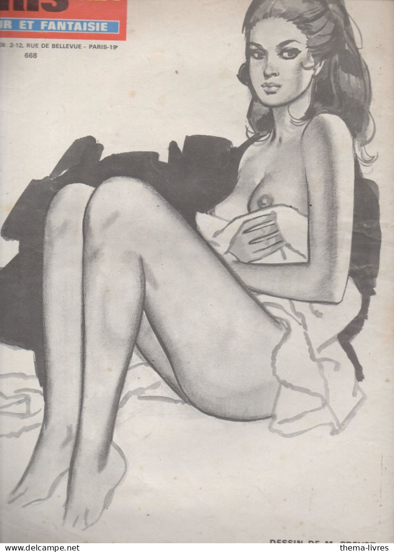 Revue PARIS FLIRT (humour Et Fantaisie Charme)  N°668  Pin-up De M PREVOT Au Plat Inférieur  1969 (CAT4074/ 668 ) - Humor