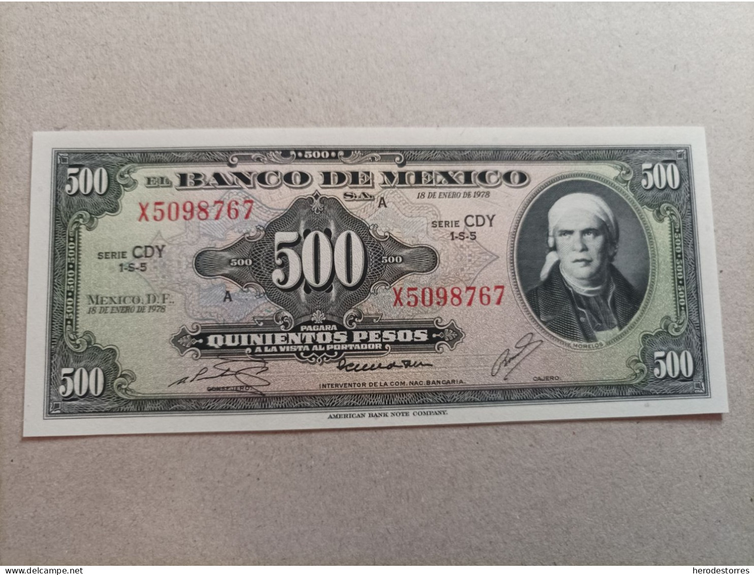 Billete De México 500 Pesos Del Año 1978, UNC - Mexiko