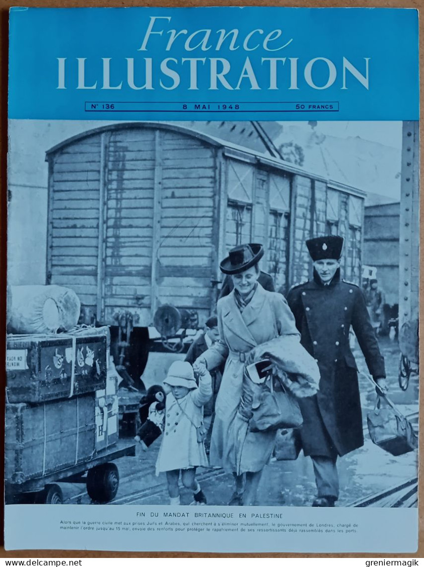 France Illustration N°136 08/05/1948 Palestine/Expéditions Polaires Par Paul-Emile Victor/Jubilé George VI Et Elizabeth - Algemene Informatie