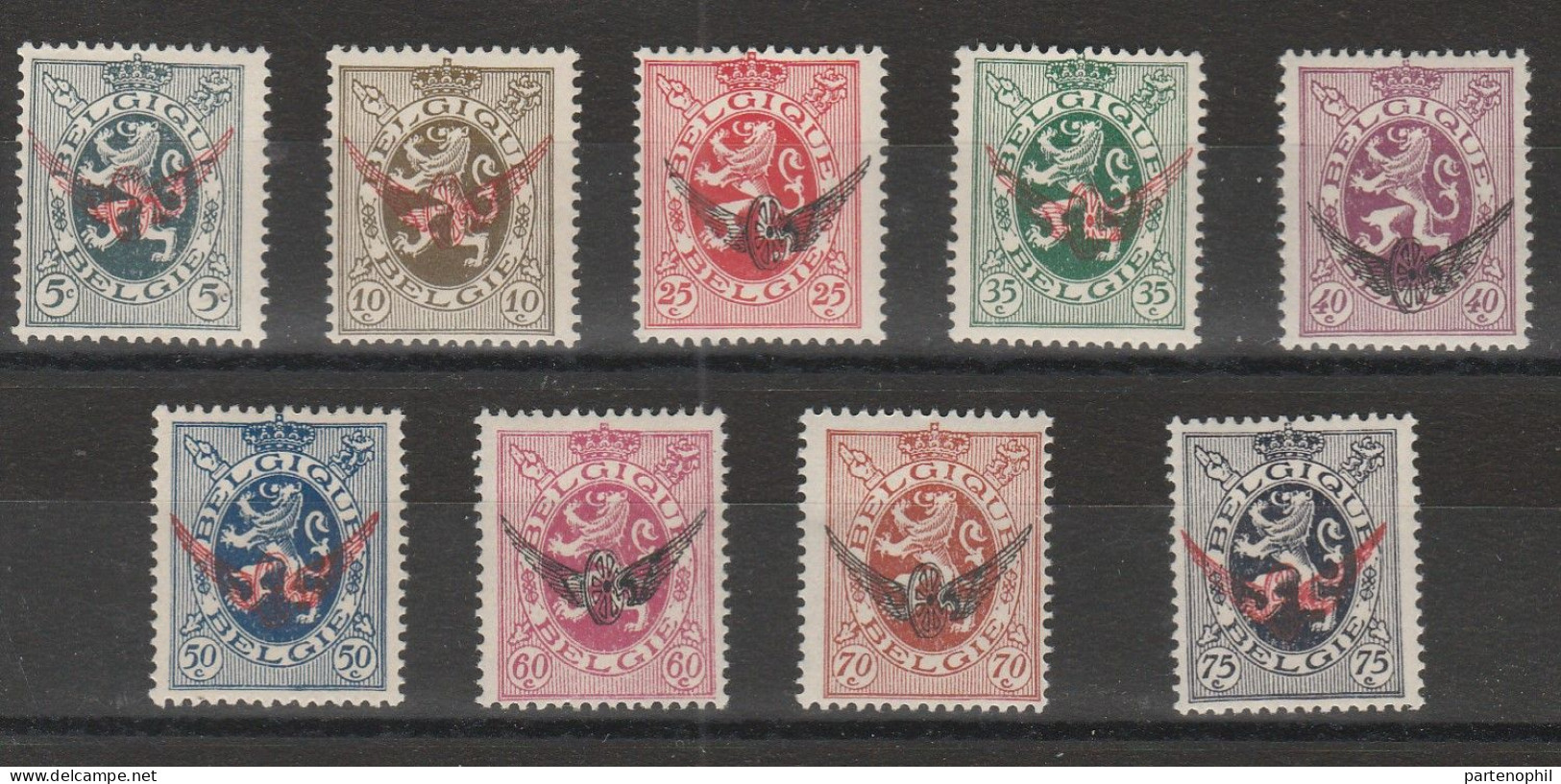 443 Belgio Belgium 1929-32 - Francobolli Di Servizio - Leone Araldico Soprastampati N. 7/15. Cat. € 140,00. MNH - Mint