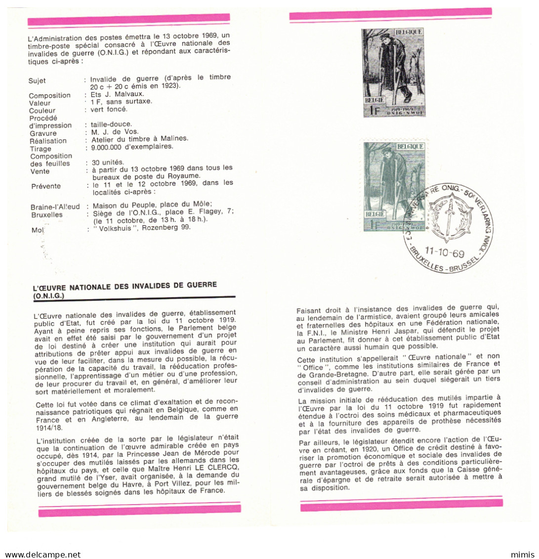 BELGIQUE      1969     N° 1510     Oblitération (prévente) - Post Office Leaflets