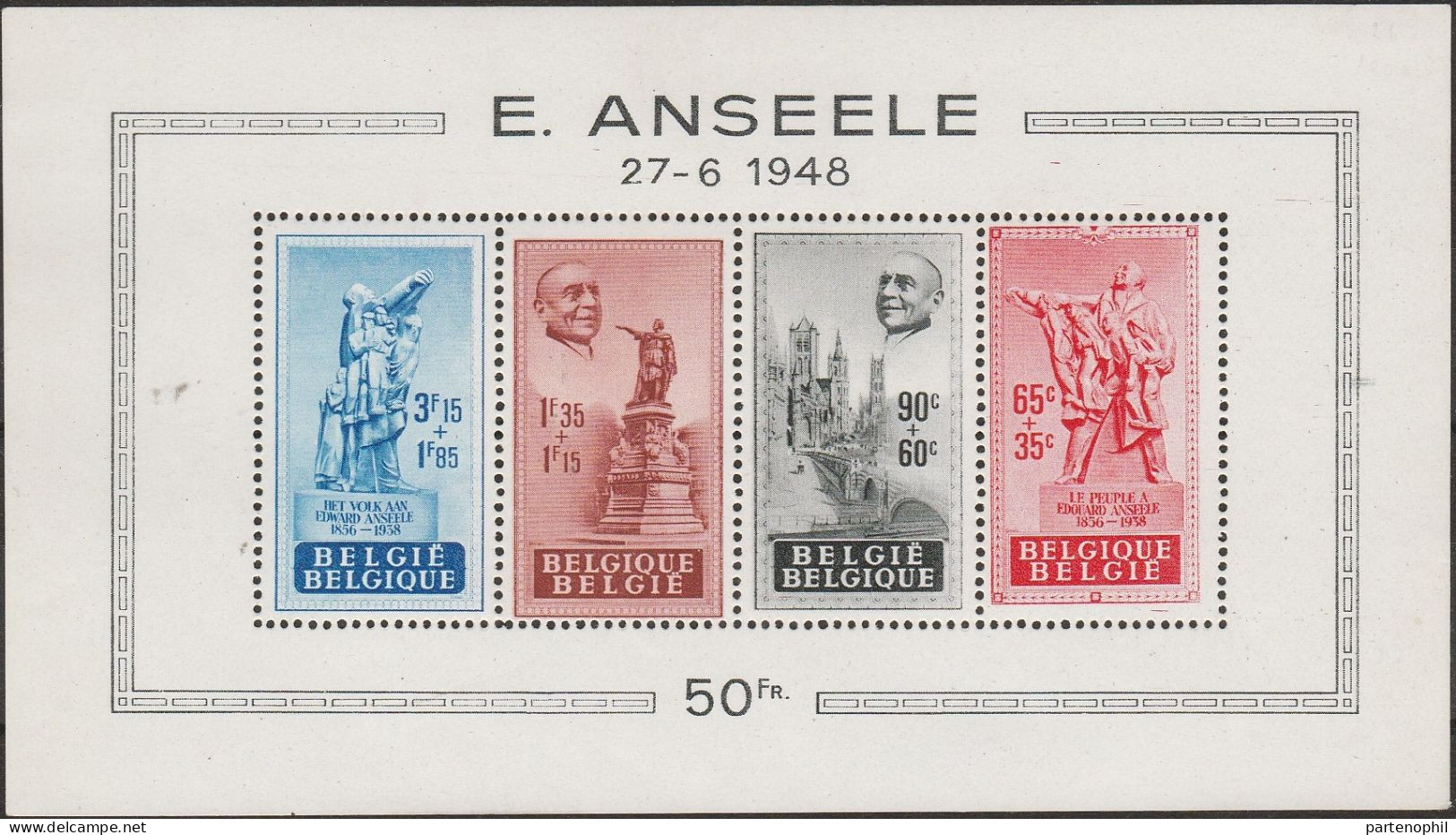 438 Belgio Belgium 1948 - Pro Fondazione, Foglietto N. 26. Cat. € 225,00. SPL MNH - 1931-1950