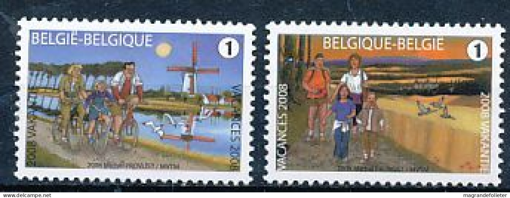 TIMBRE  ZEGEL STAMP  BELGIQUE RANDONNEE A PIED OU A VELO 3790-3791  XX - Timbres Télégraphes [TG]