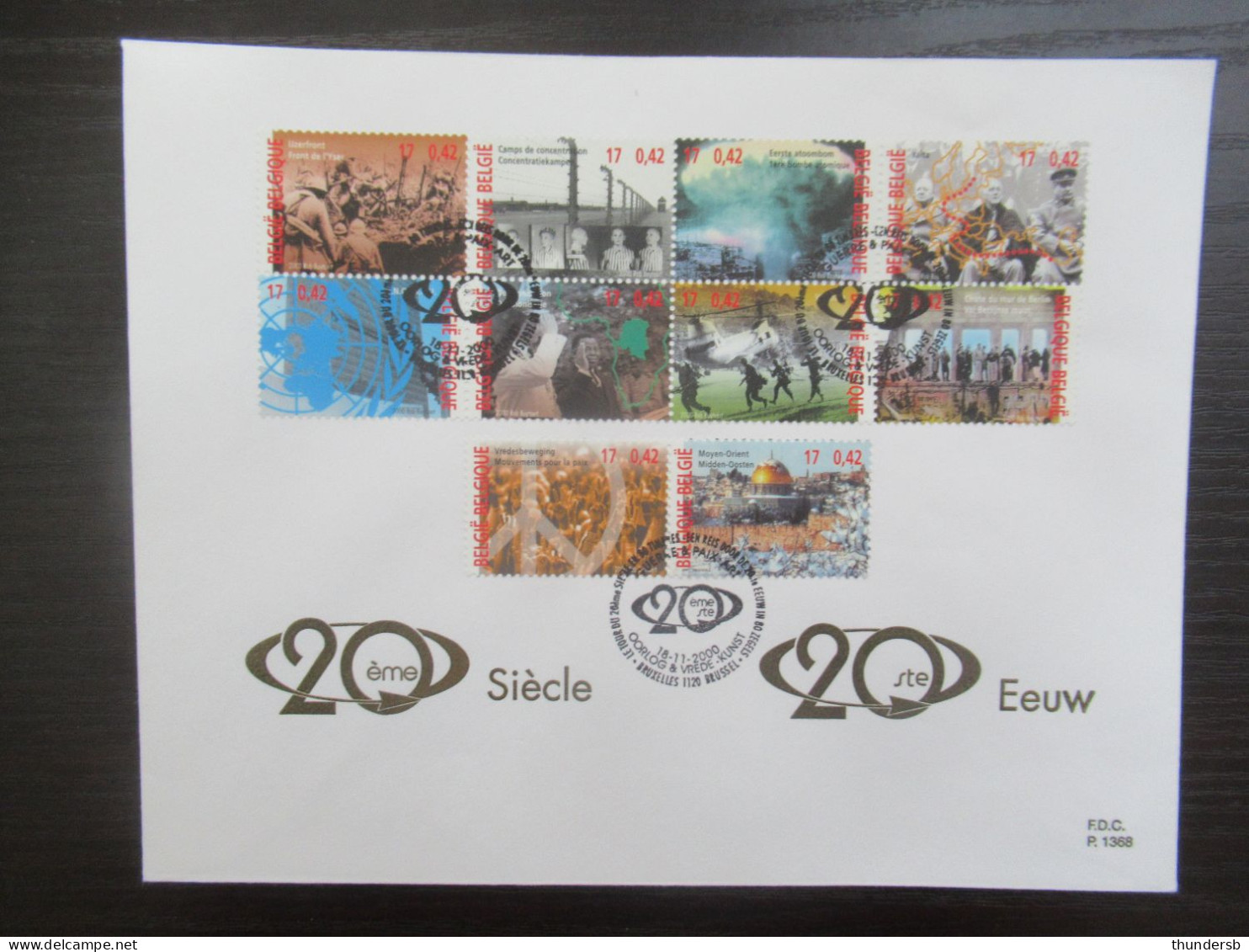 FDC BL87 '20ste Eeuw: Oorlog En Vrede' - 1991-2000